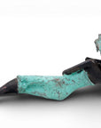 Bronze allongé 20 cm turquoise n°4 