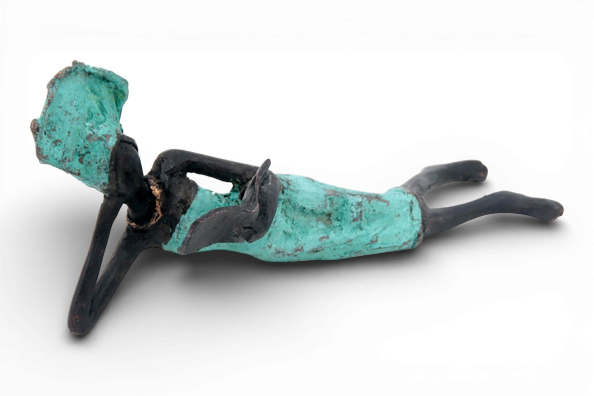 Bronze allongé 20 cm turquoise n°6 