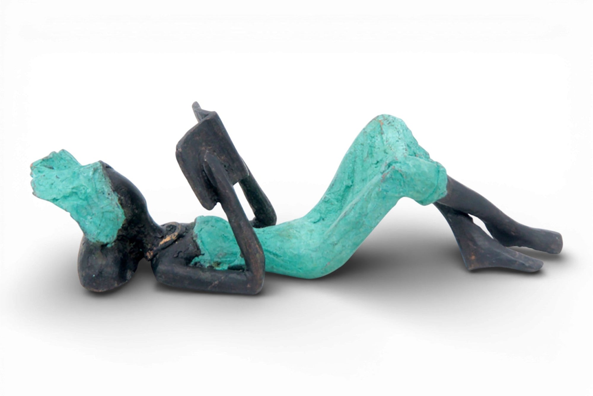 Bronze allongé 20 cm turquoise n°8 