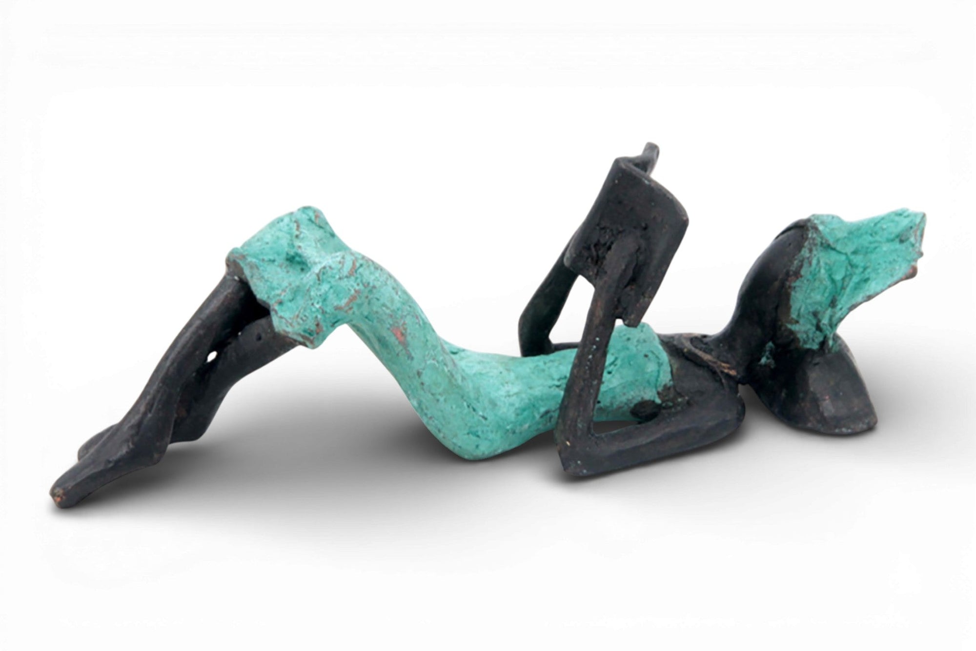 Bronze allongé 20 cm turquoise n°8 