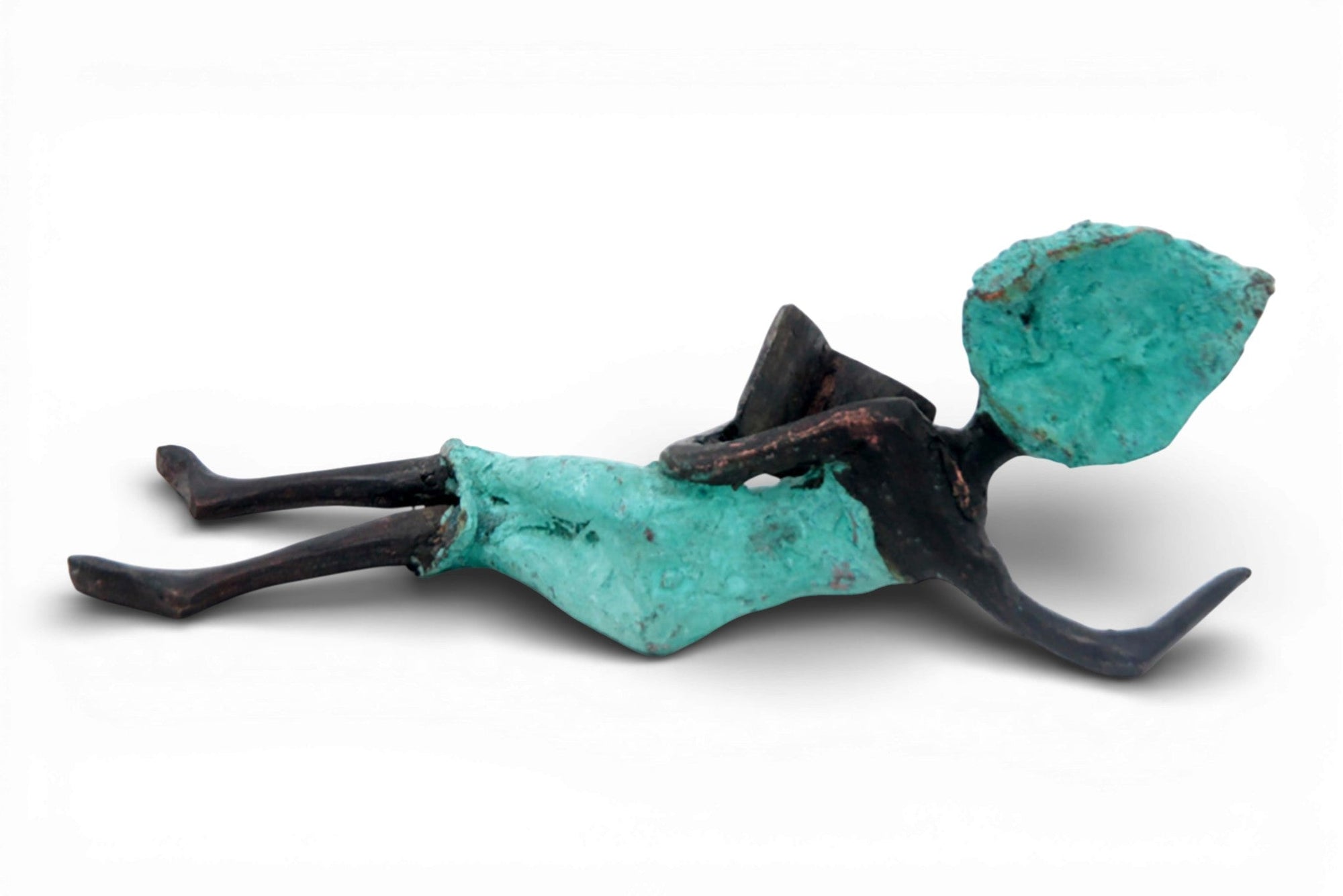 Bronze allongé 20 cm turquoise n°10 