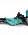 Bronze allongé 20 cm turquoise n°10 