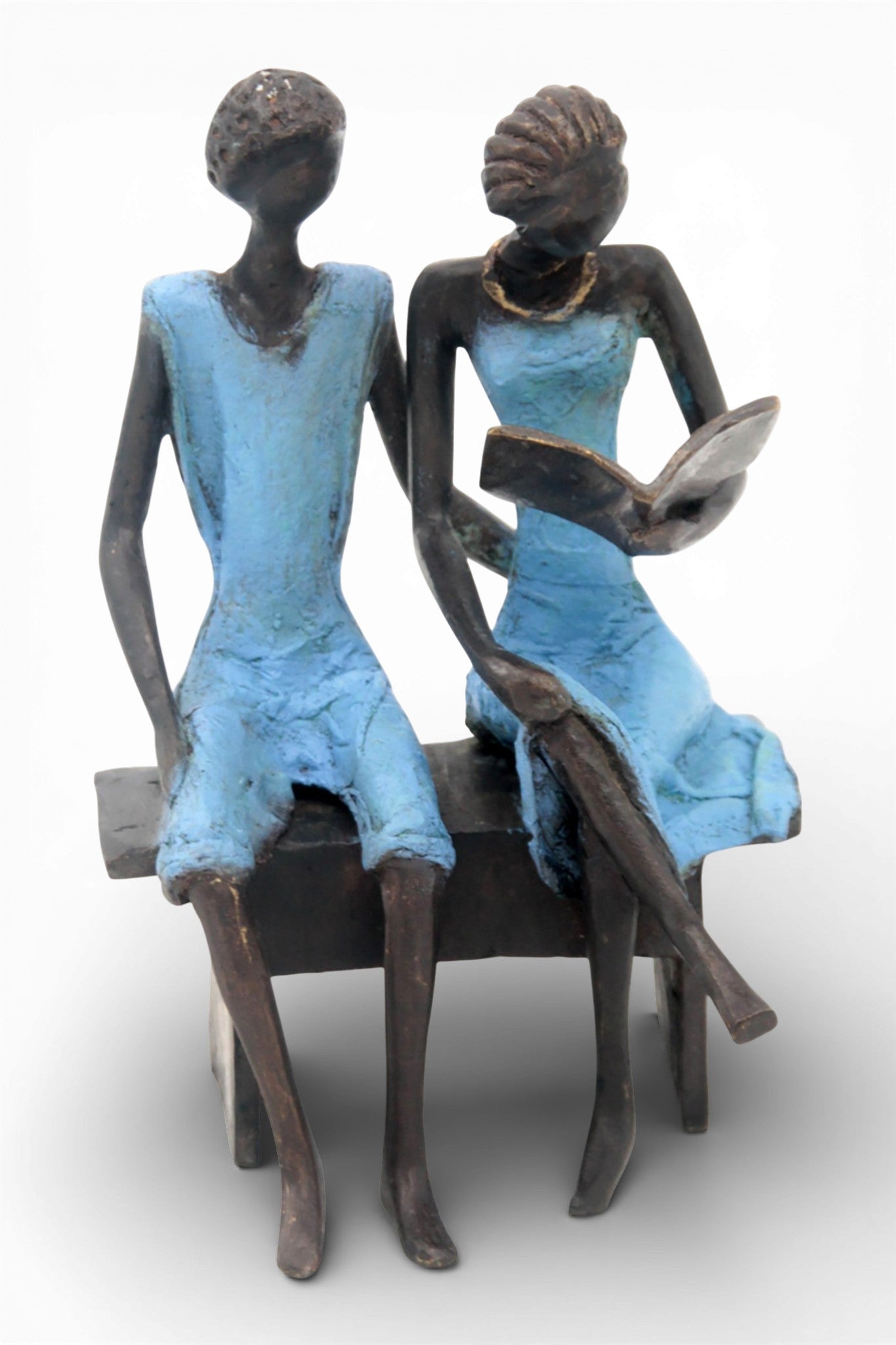 Bronze couple sur banc 20 cm n°9 
