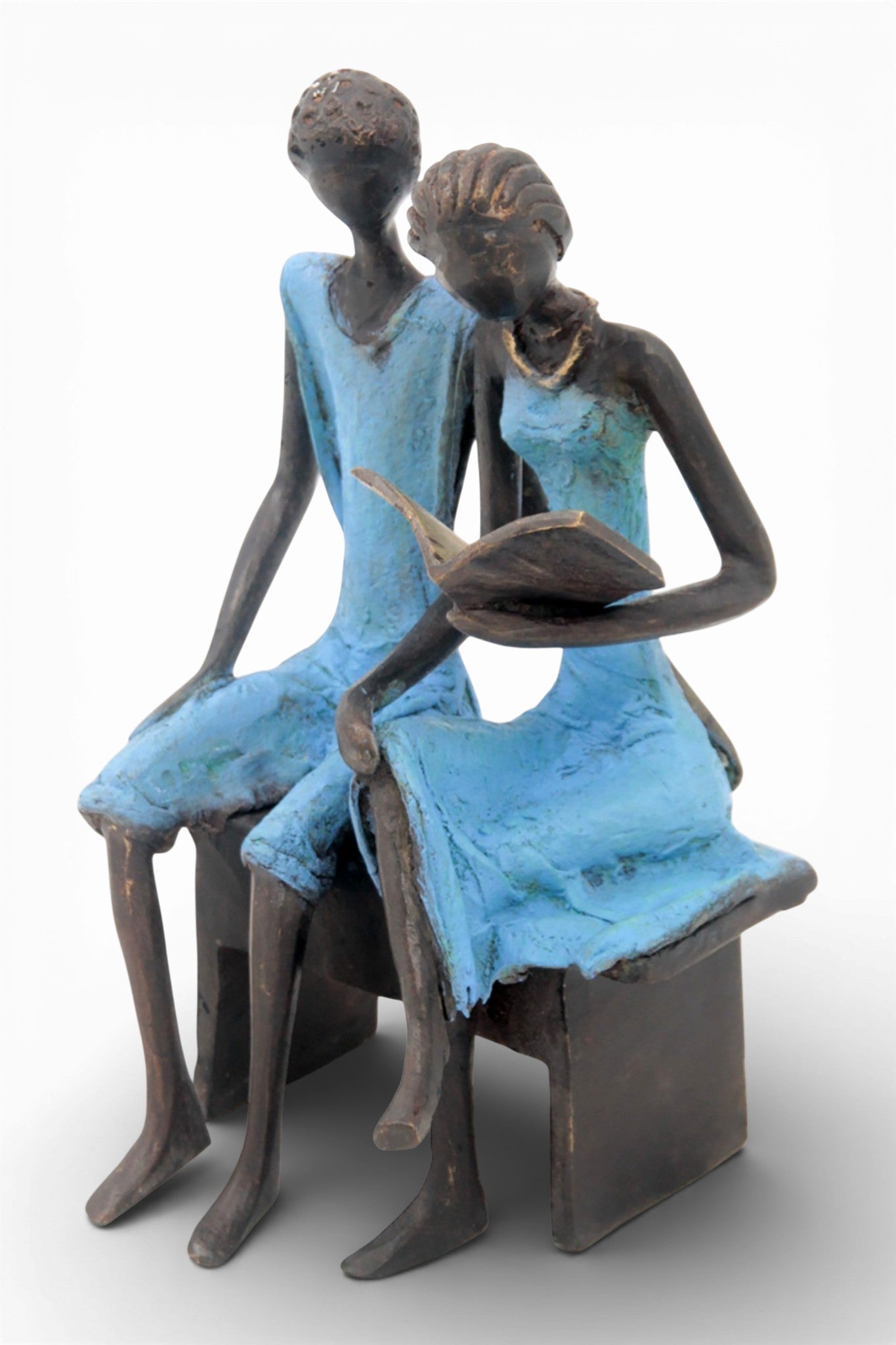Bronze couple sur banc 20 cm n°9 