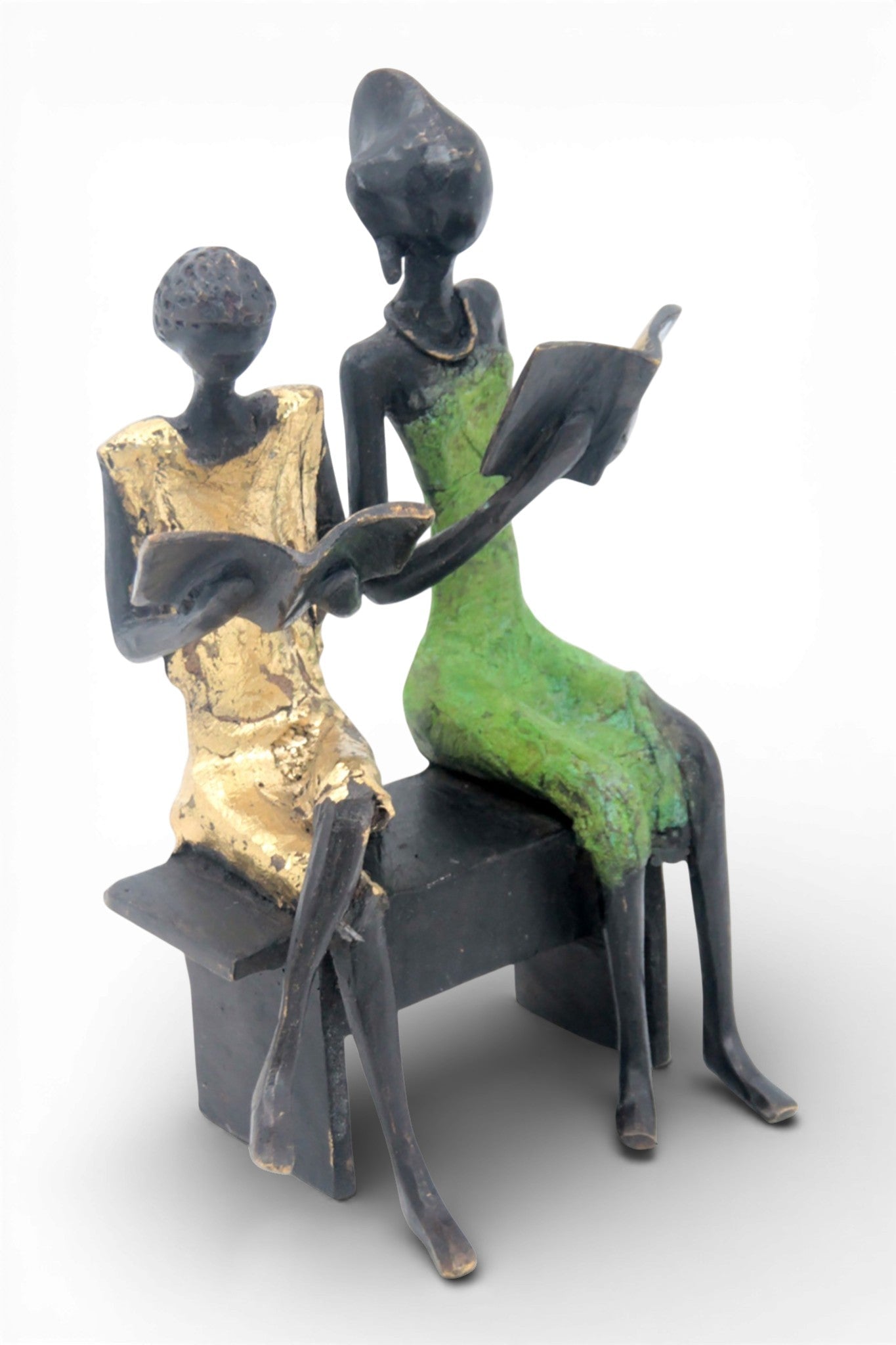 Bronze couple sur banc 20 cm n°10 
