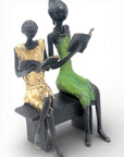 Bronze couple sur banc 20 cm n°10 