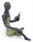 Bronze assis à poser 25 cm vert n°11 