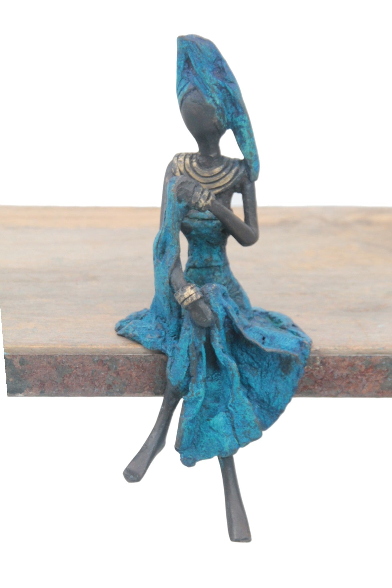 Bronze assis 15 cm bleu n°4 