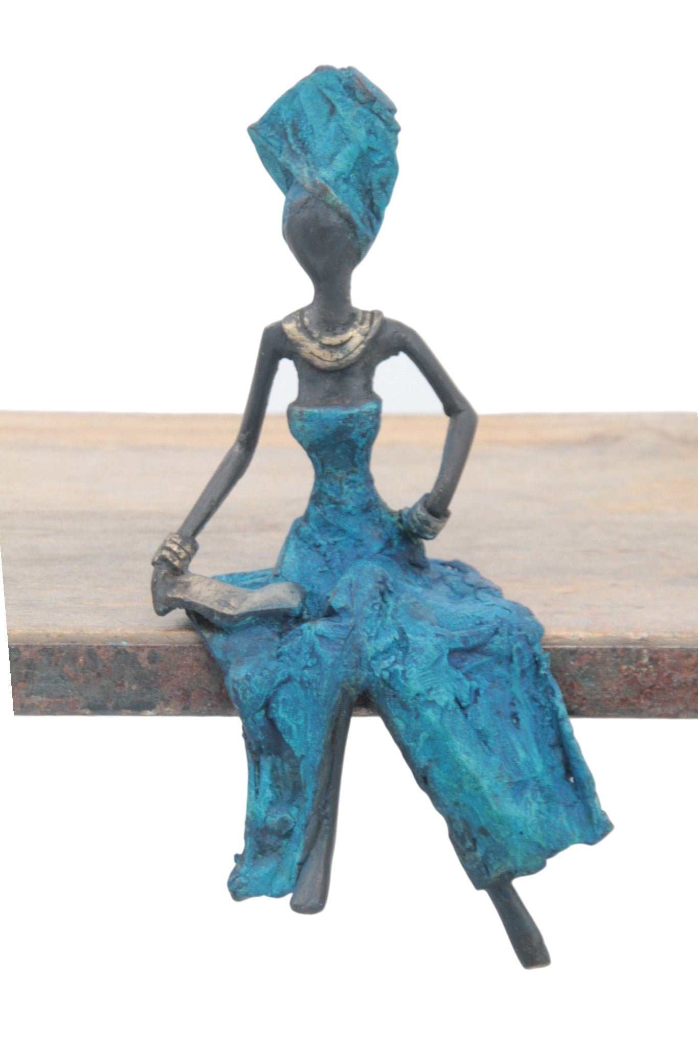 Bronze assis 15 cm bleu n°7 