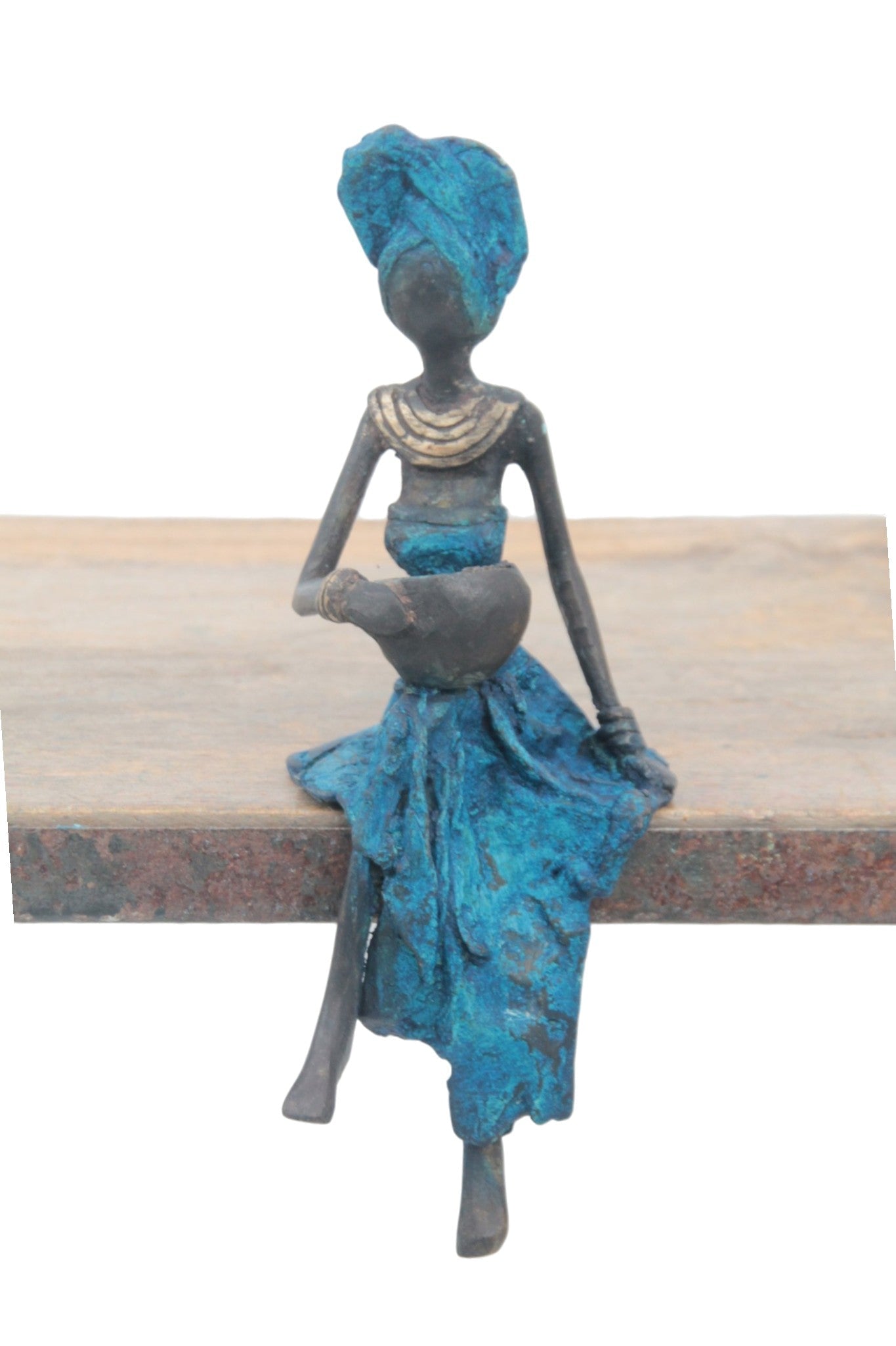 Bronze assis 15 cm bleu n°10 