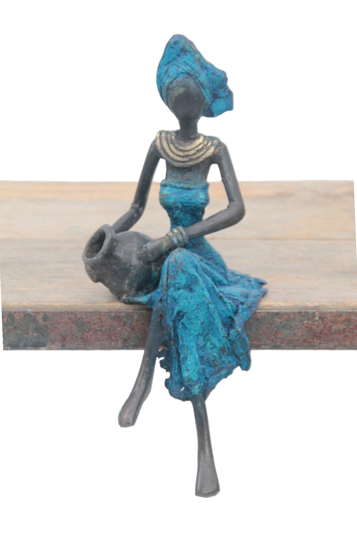Bronze assis 15 cm bleu n°12 