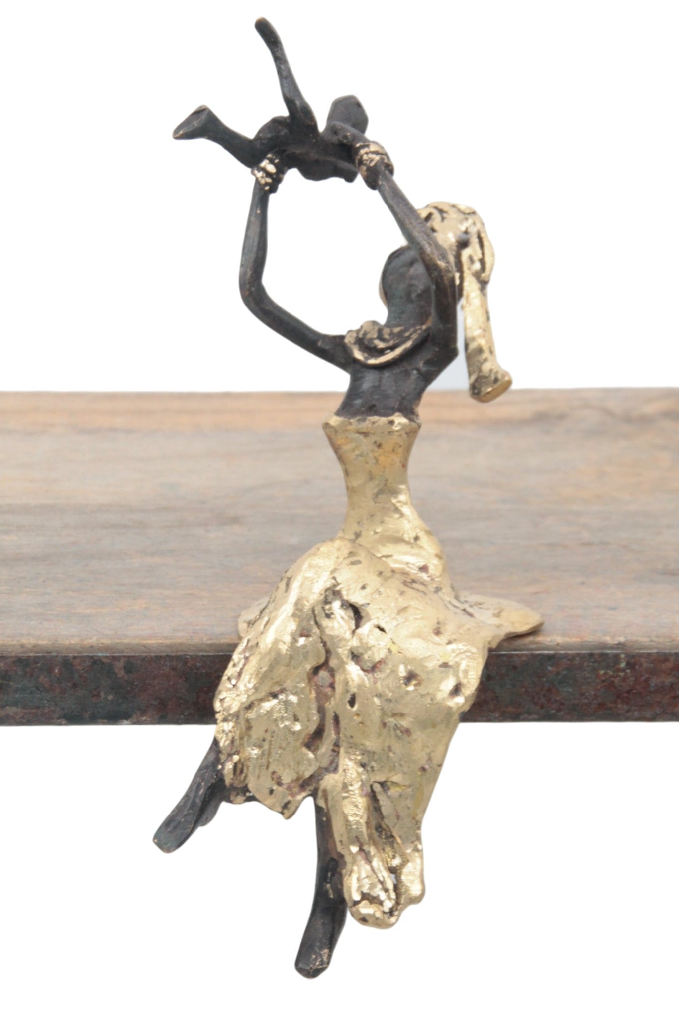 Bronze assis 15 cm doré n°18 