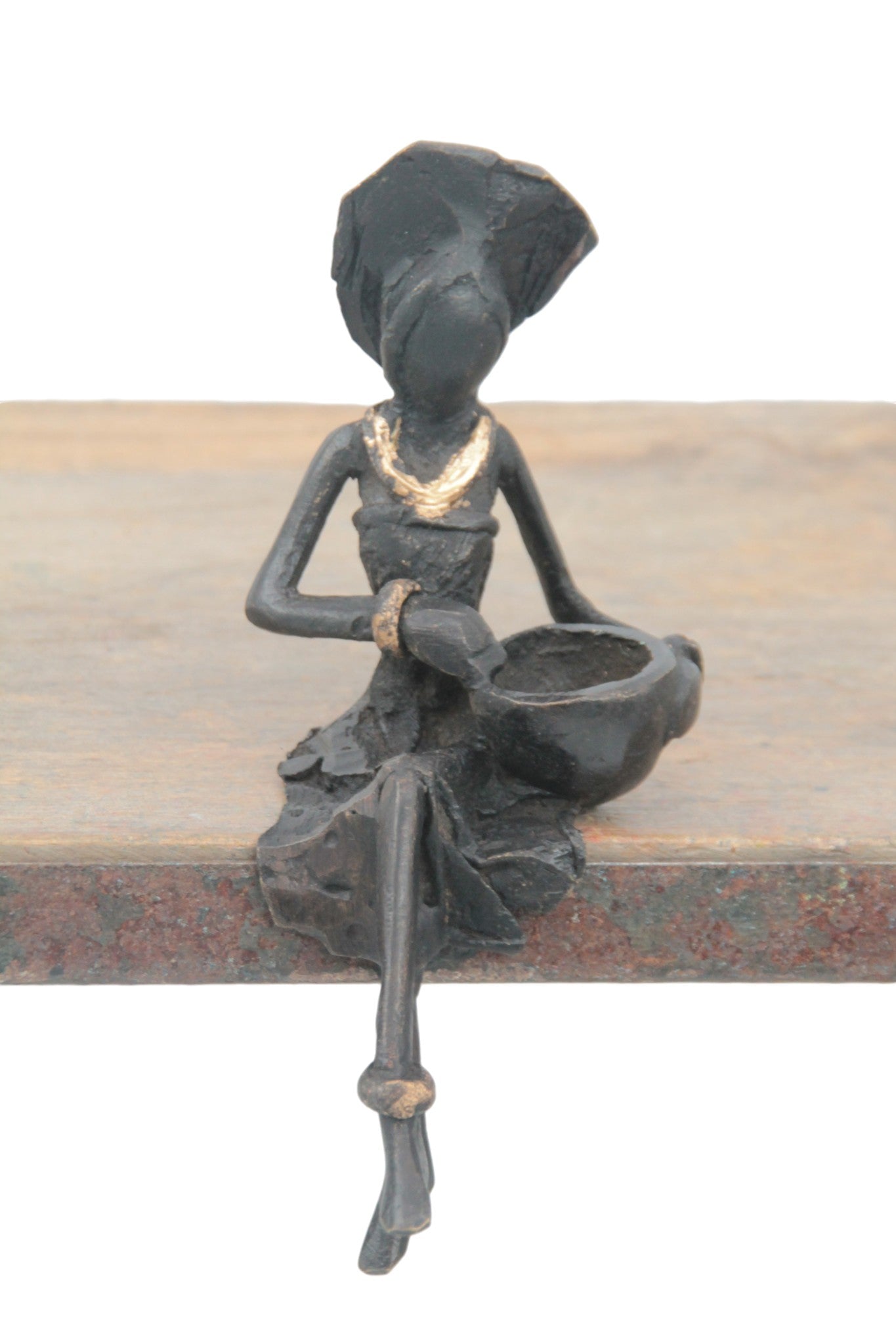 Bronze assis 15 cm noir n°1 