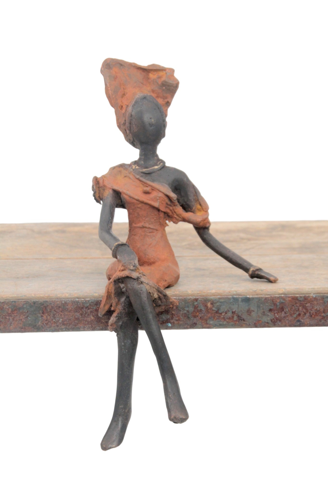 Bronze assis 20 cm marron n°1 