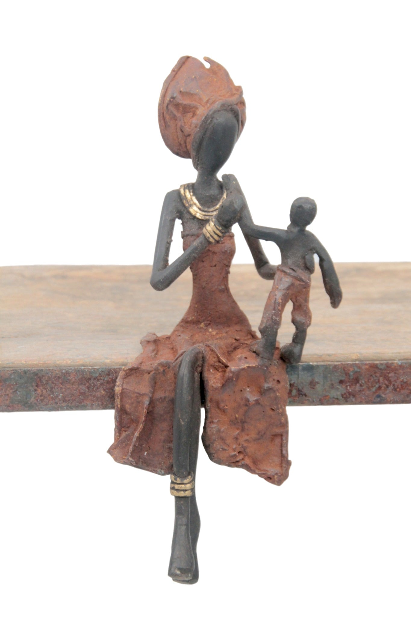 Bronze assis 20 cm marron n°4 