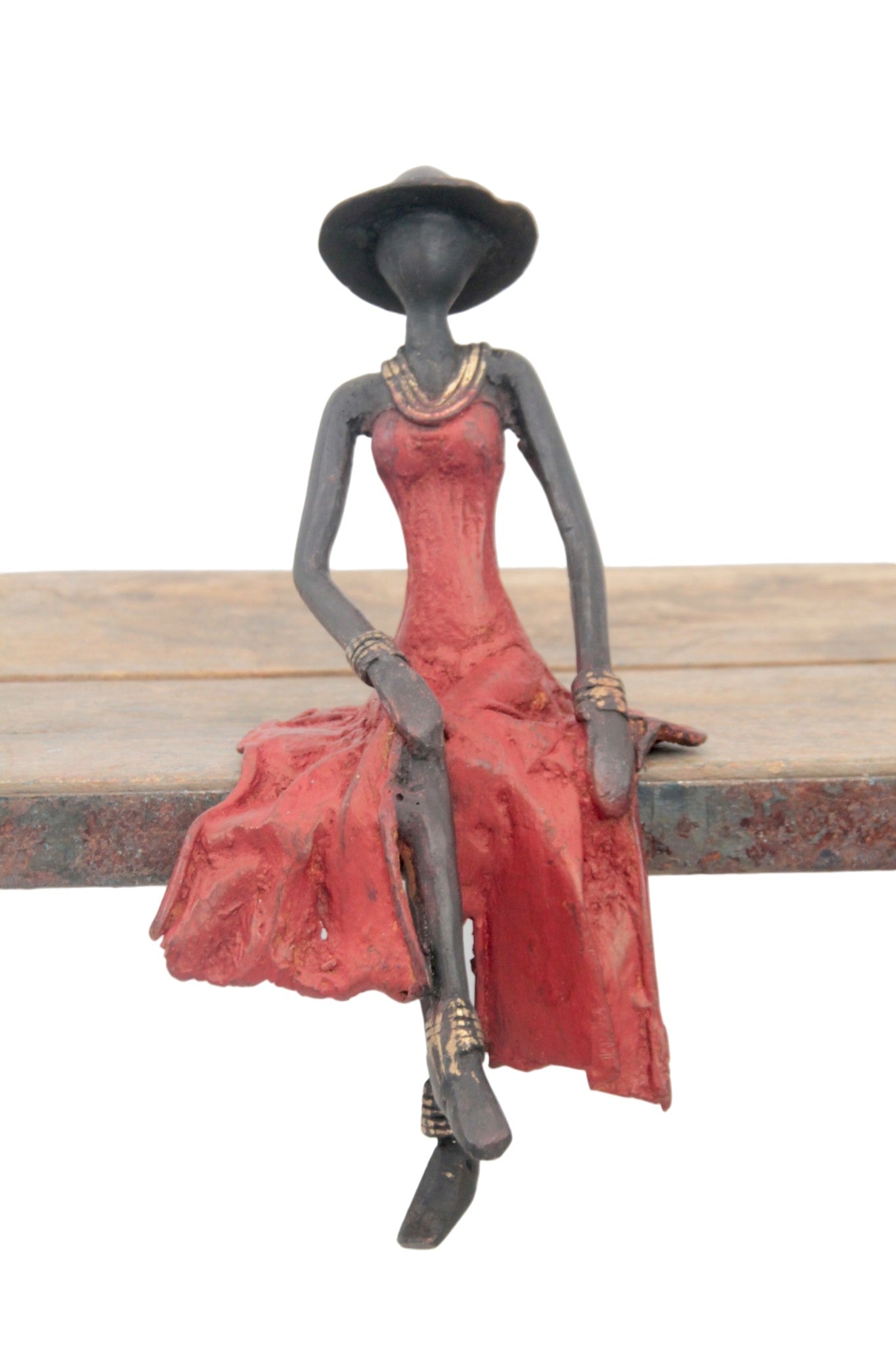 Bronze assis 20 cm rouge n°2 