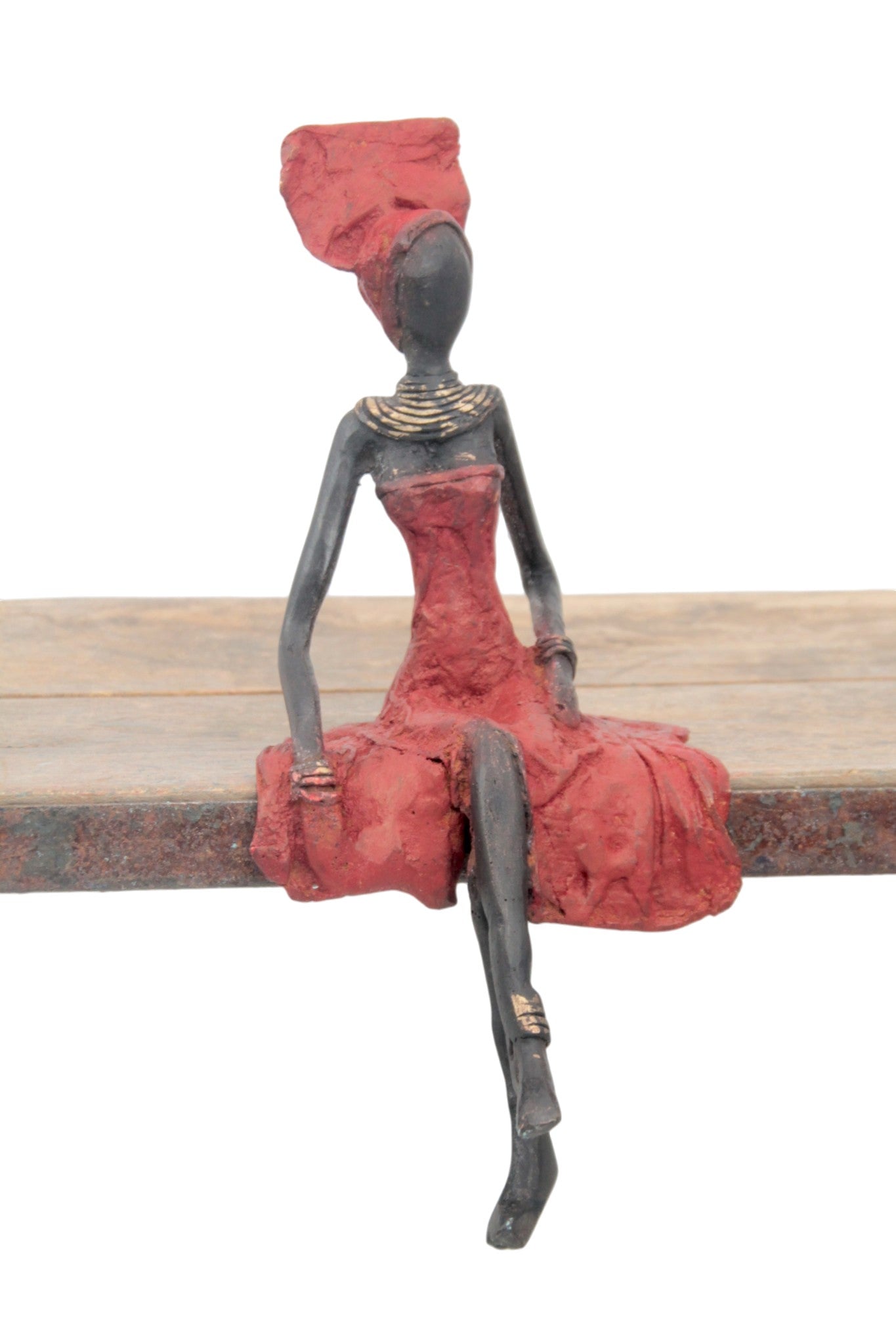 Bronze assis 20 cm rouge n°3 