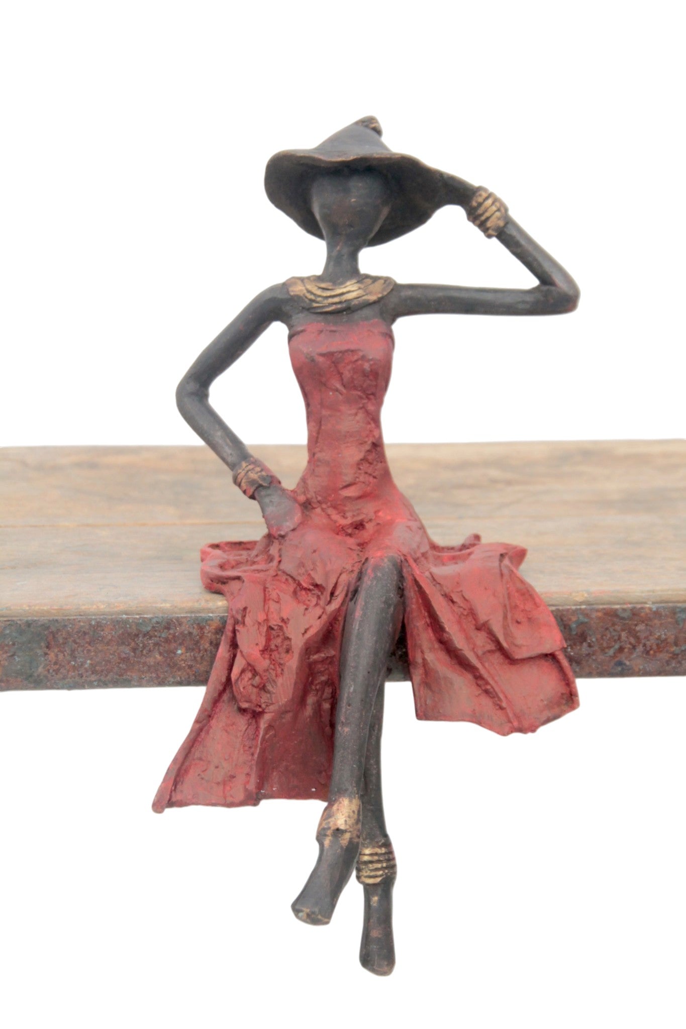 Bronze assis 20 cm rouge n°6 