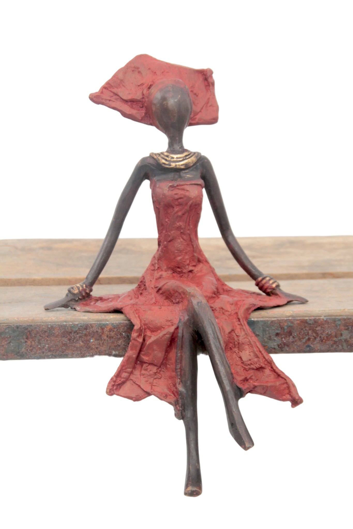 Bronze assis 20 cm rouge n°8 