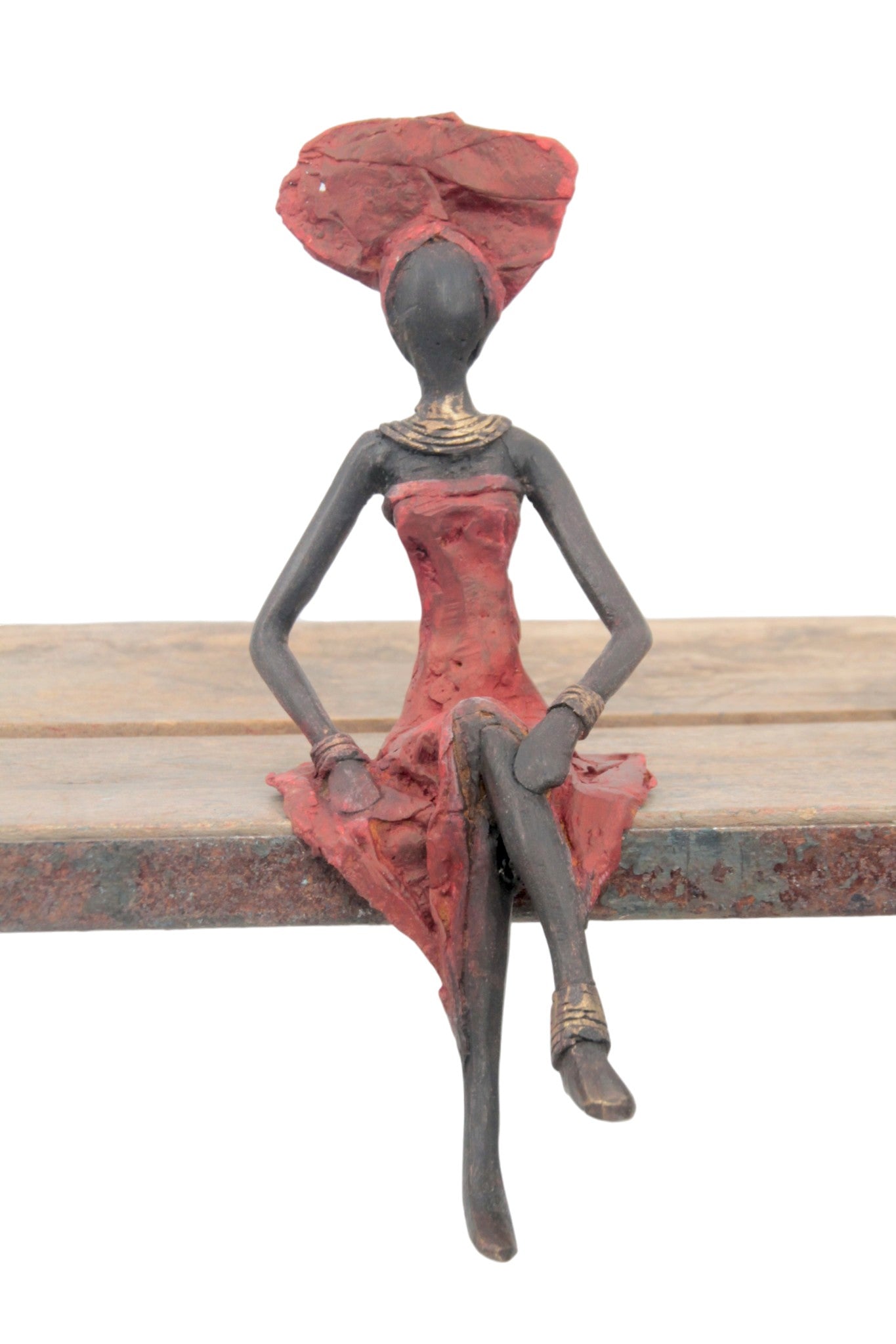 Bronze assis 20 cm rouge n°9 