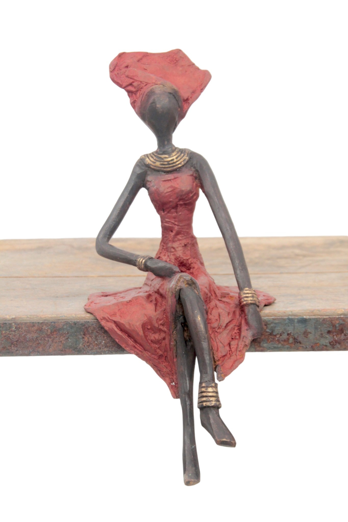 Bronze assis 20 cm rouge n°12 