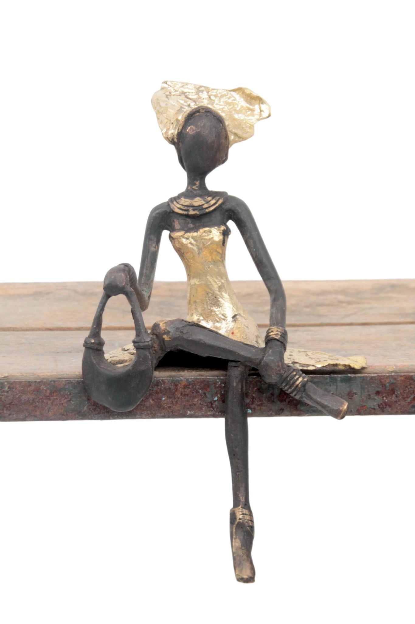 Bronze assis 25 cm doré n°3 