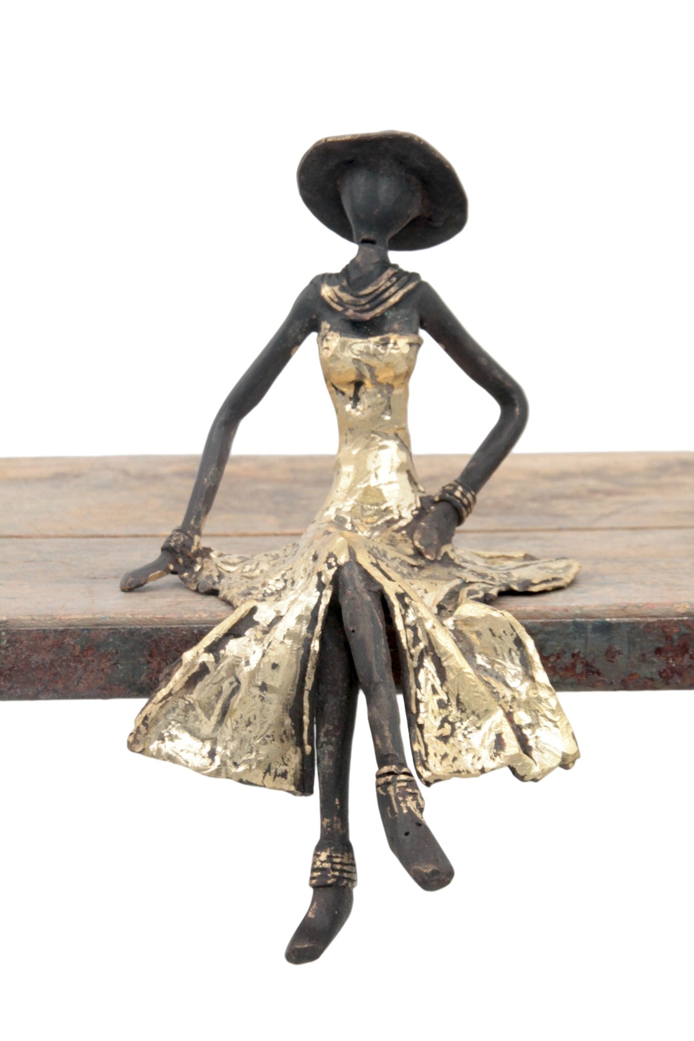 Bronze assis 25 cm doré n°4 