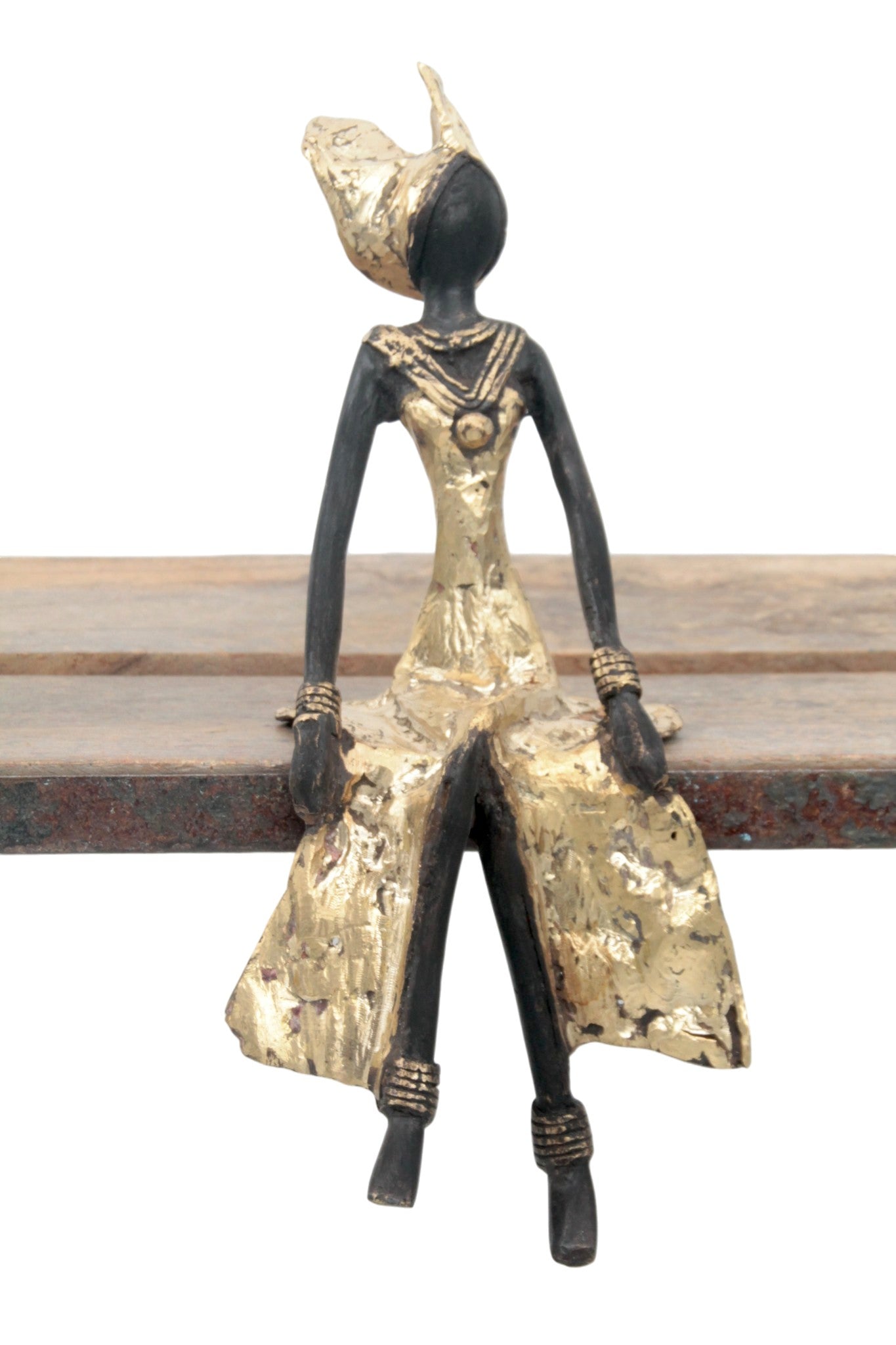 Bronze assis 25 cm doré n°5 