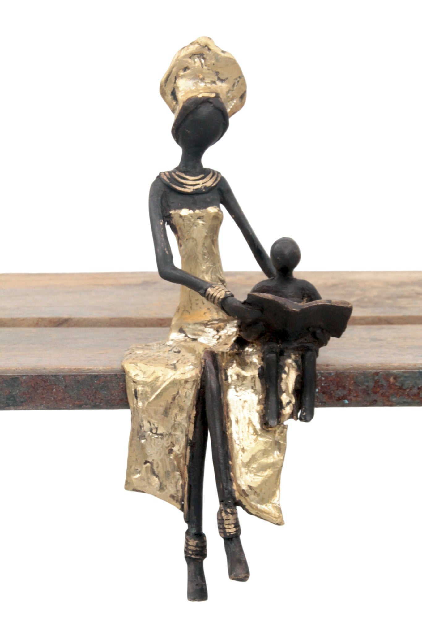 Bronze assis 25 cm doré n°6 