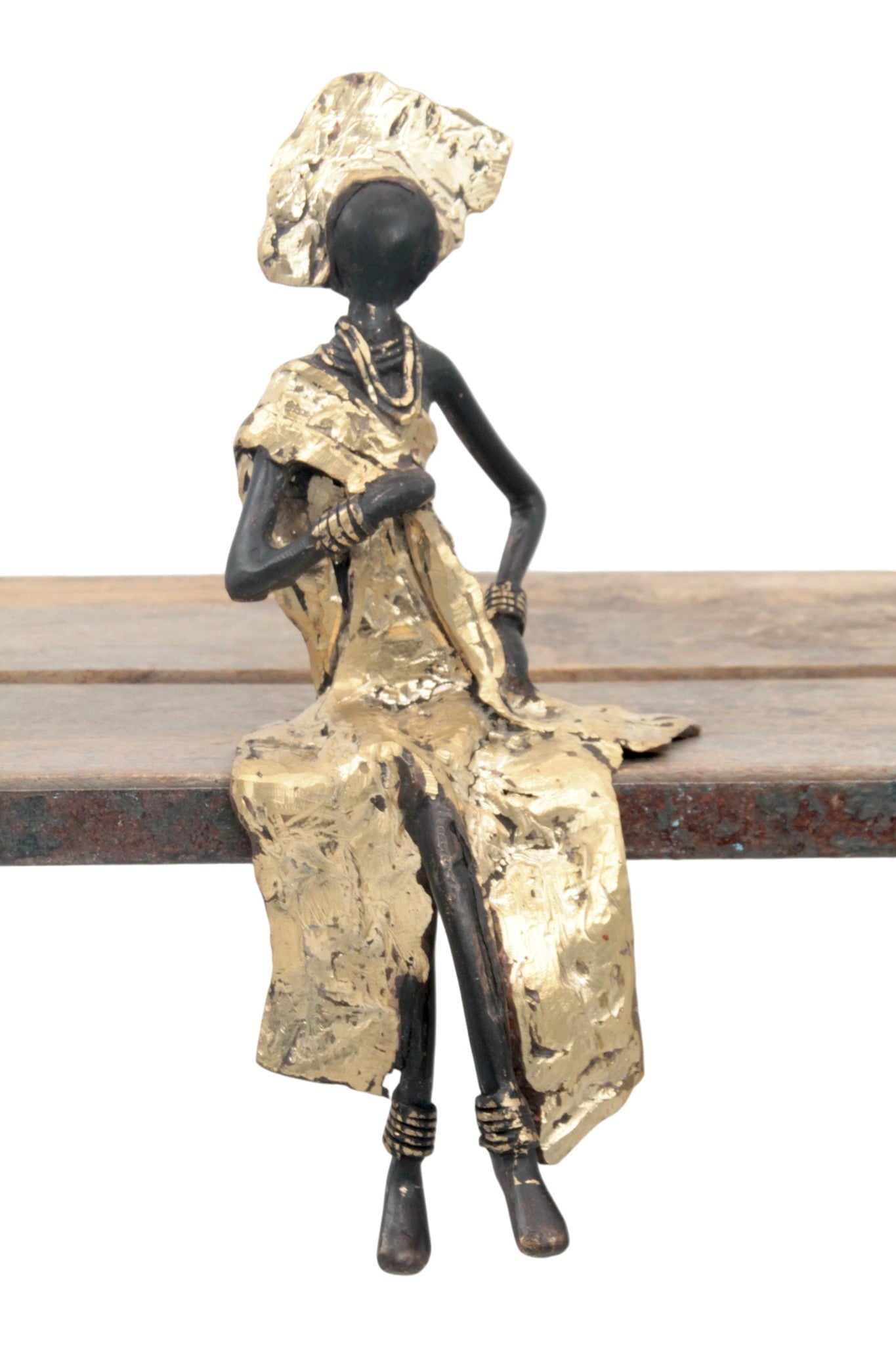 Bronze assis 25 cm doré n°7 