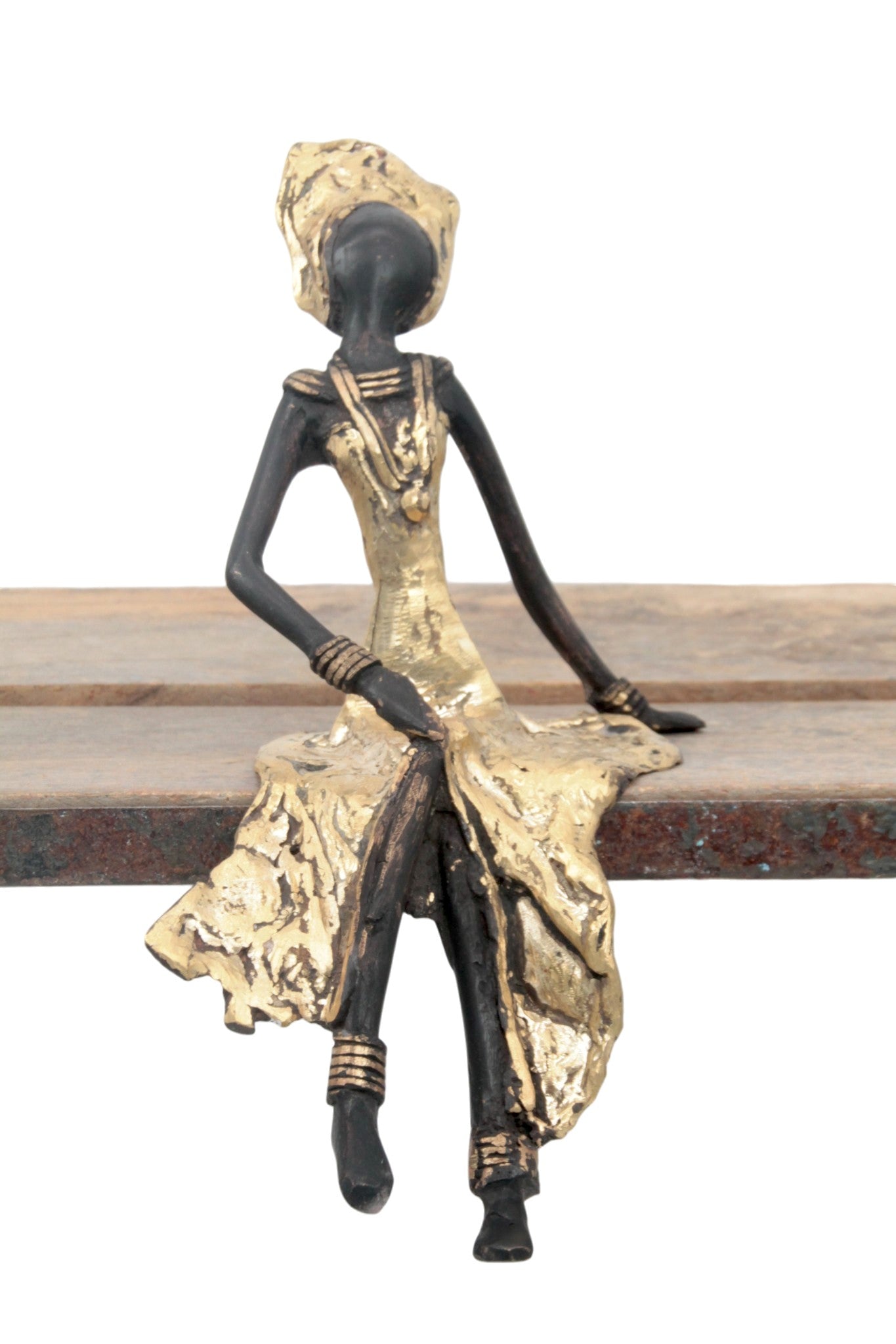 Bronze assis 25 cm doré n°8 