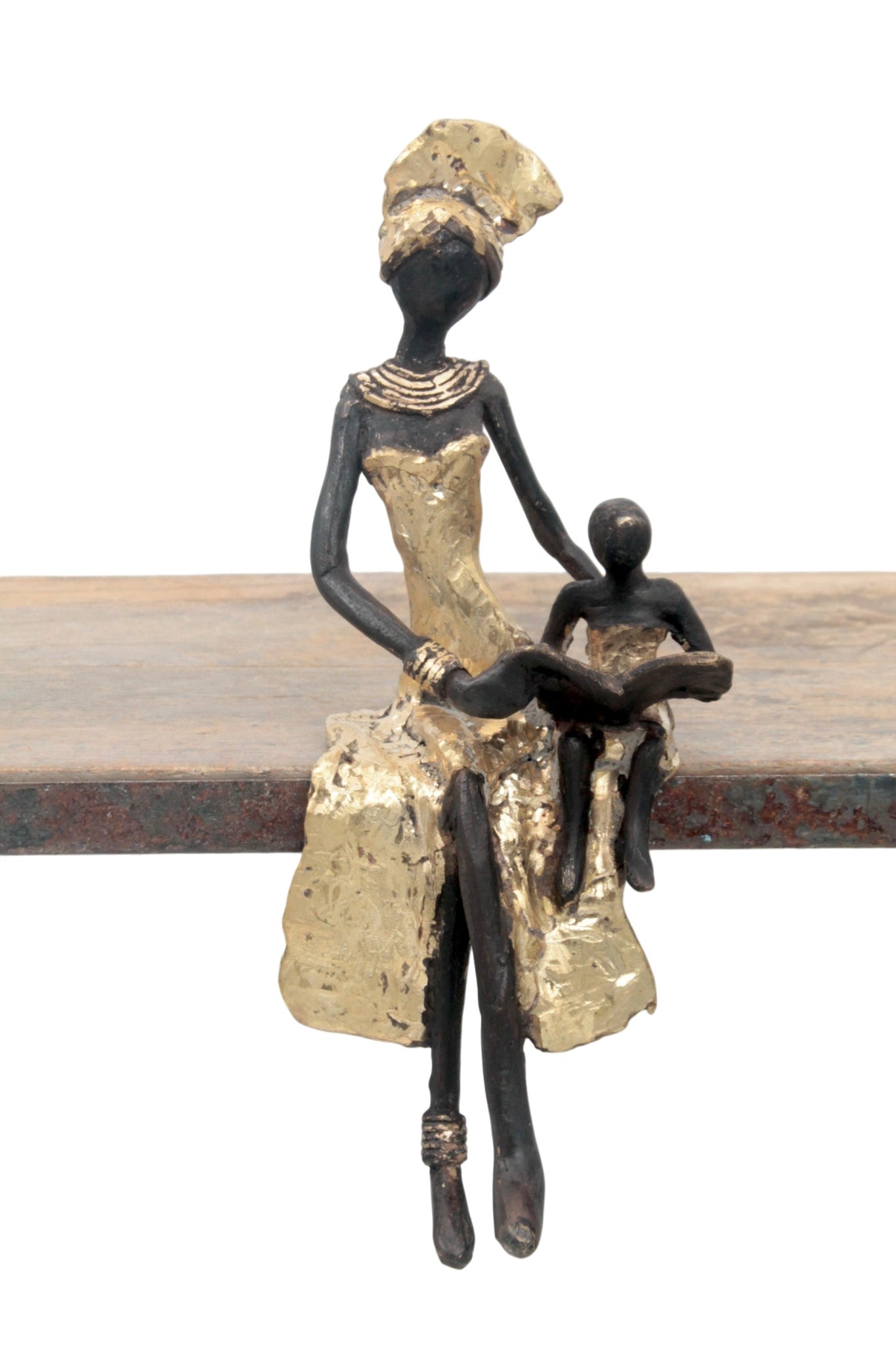 Bronze assis 25 cm doré n°14 