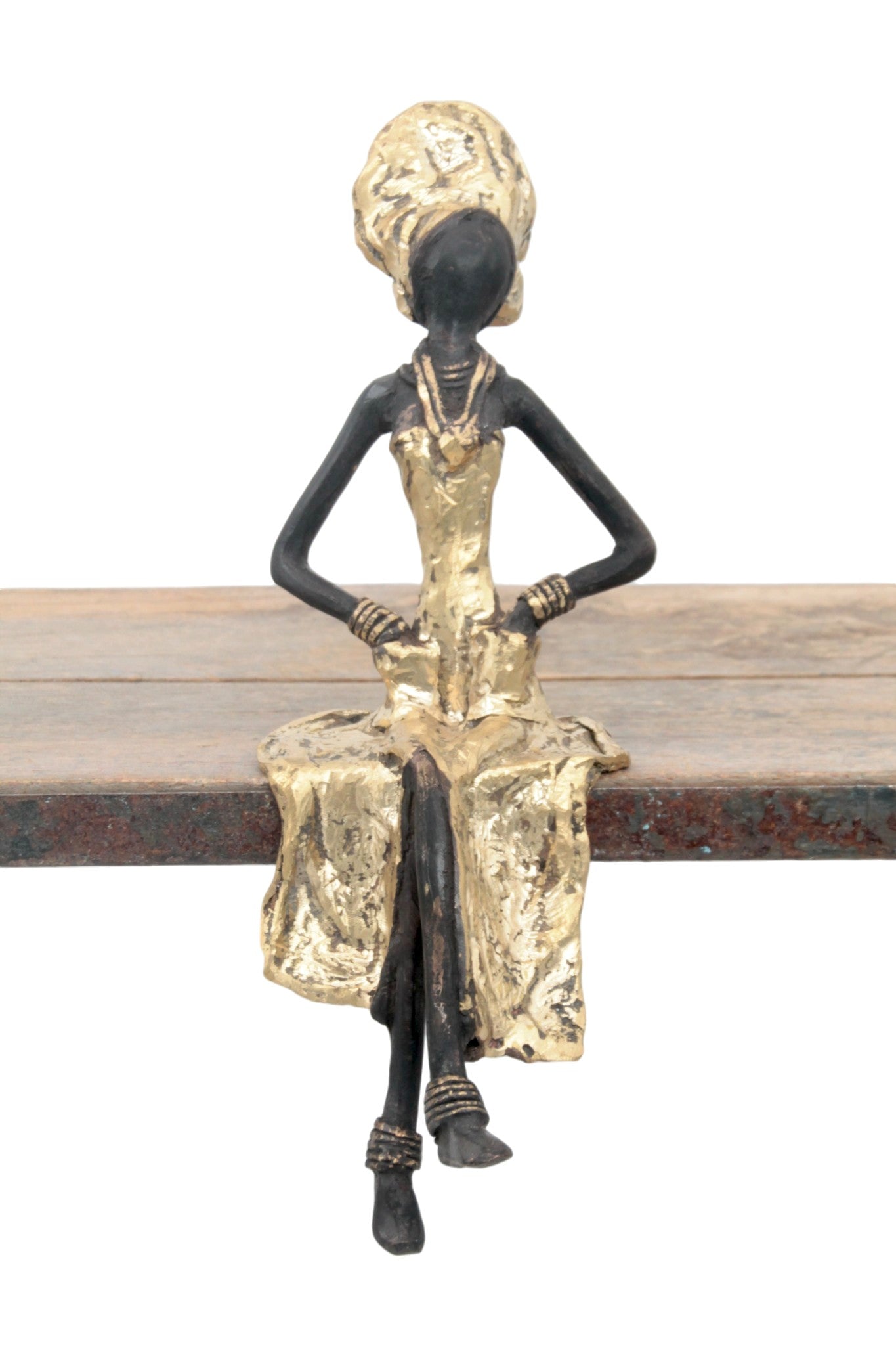 Bronze assis 25 cm doré n°15 