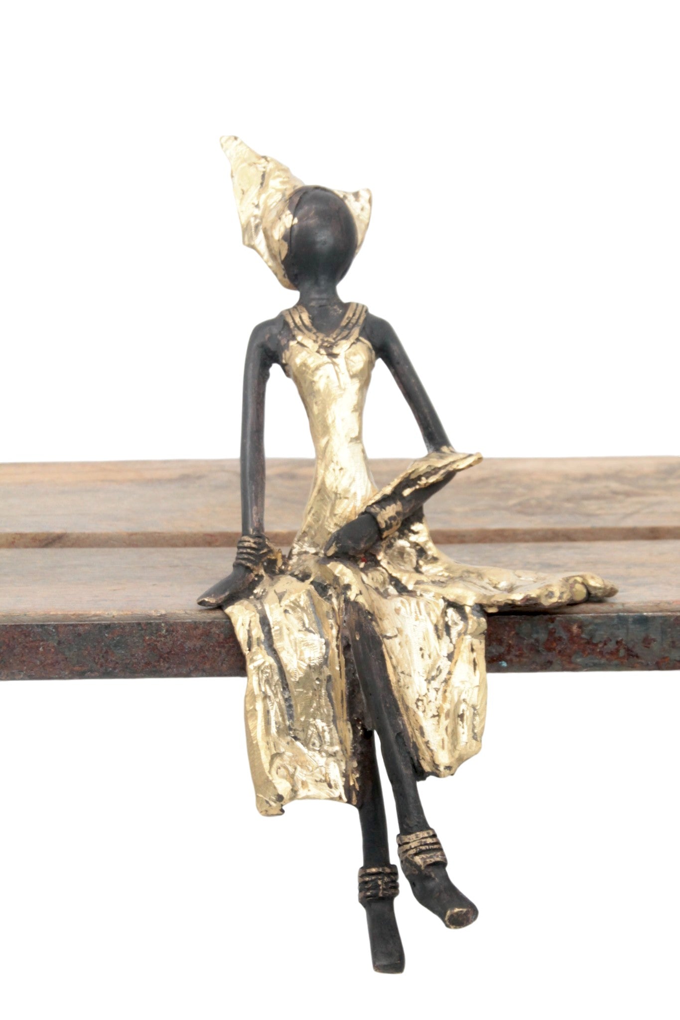 Bronze assis 25 cm doré n°17 