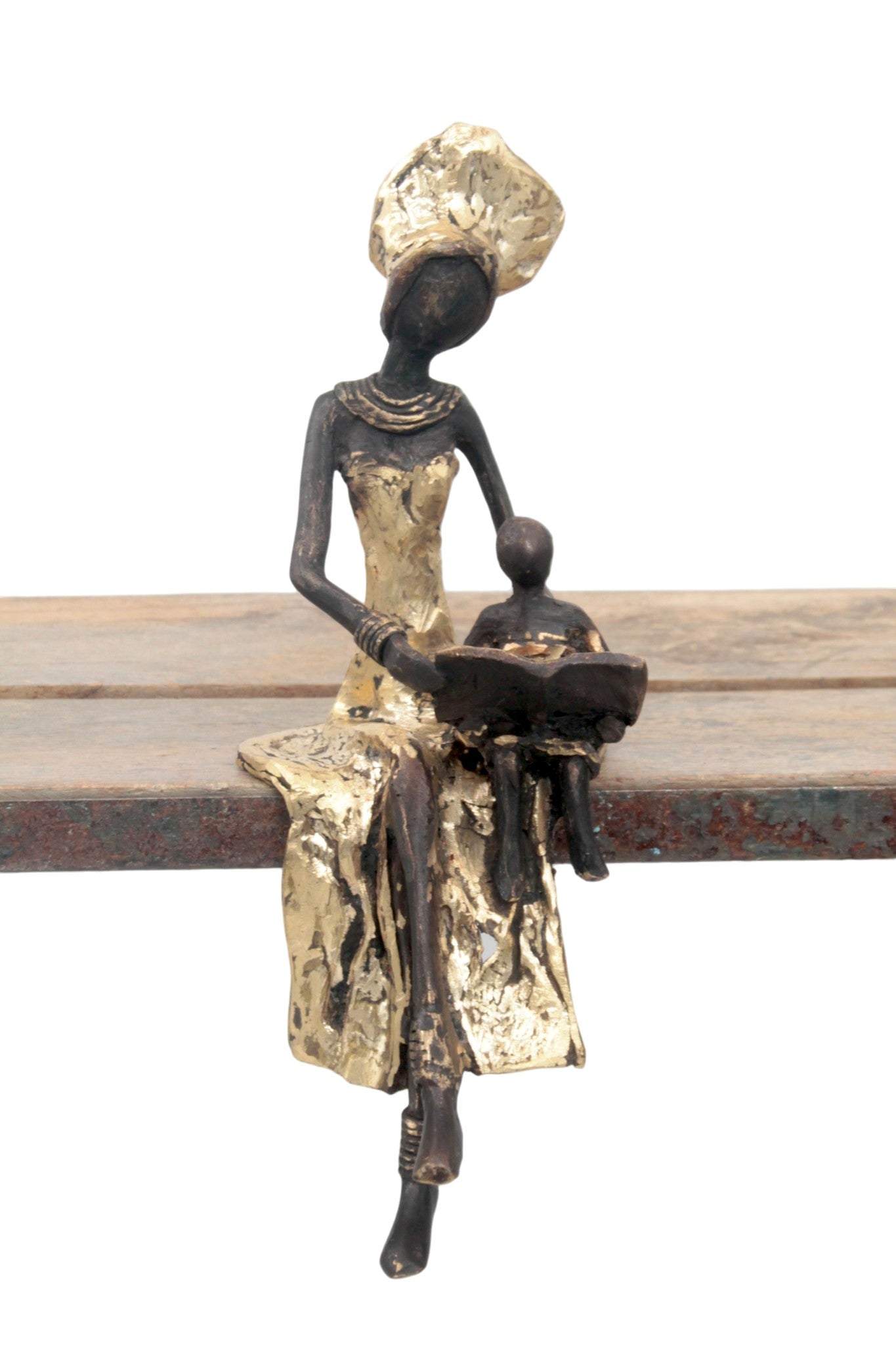 Bronze assis 25 cm doré n°18 