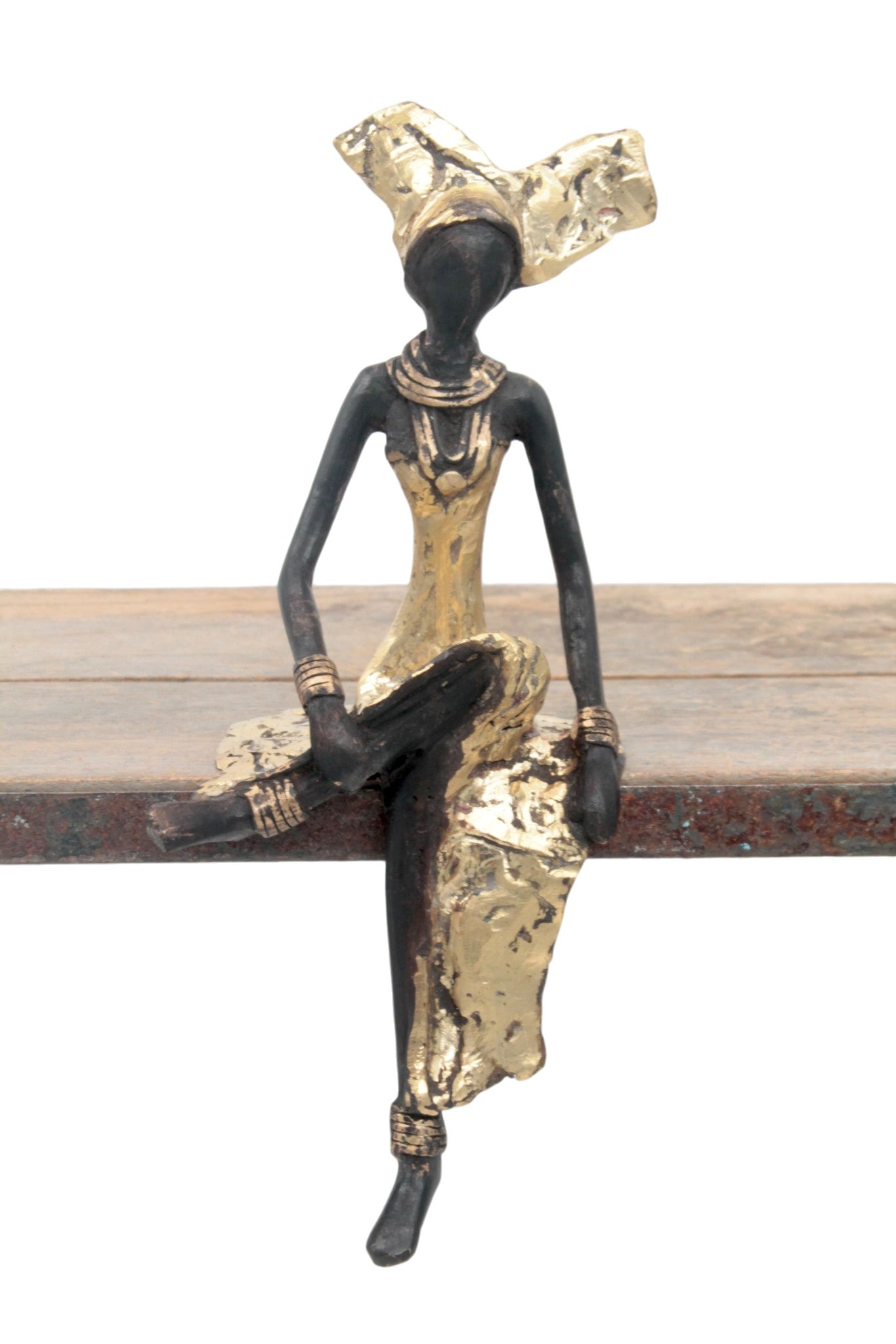 Bronze assis 25 cm doré n°19 