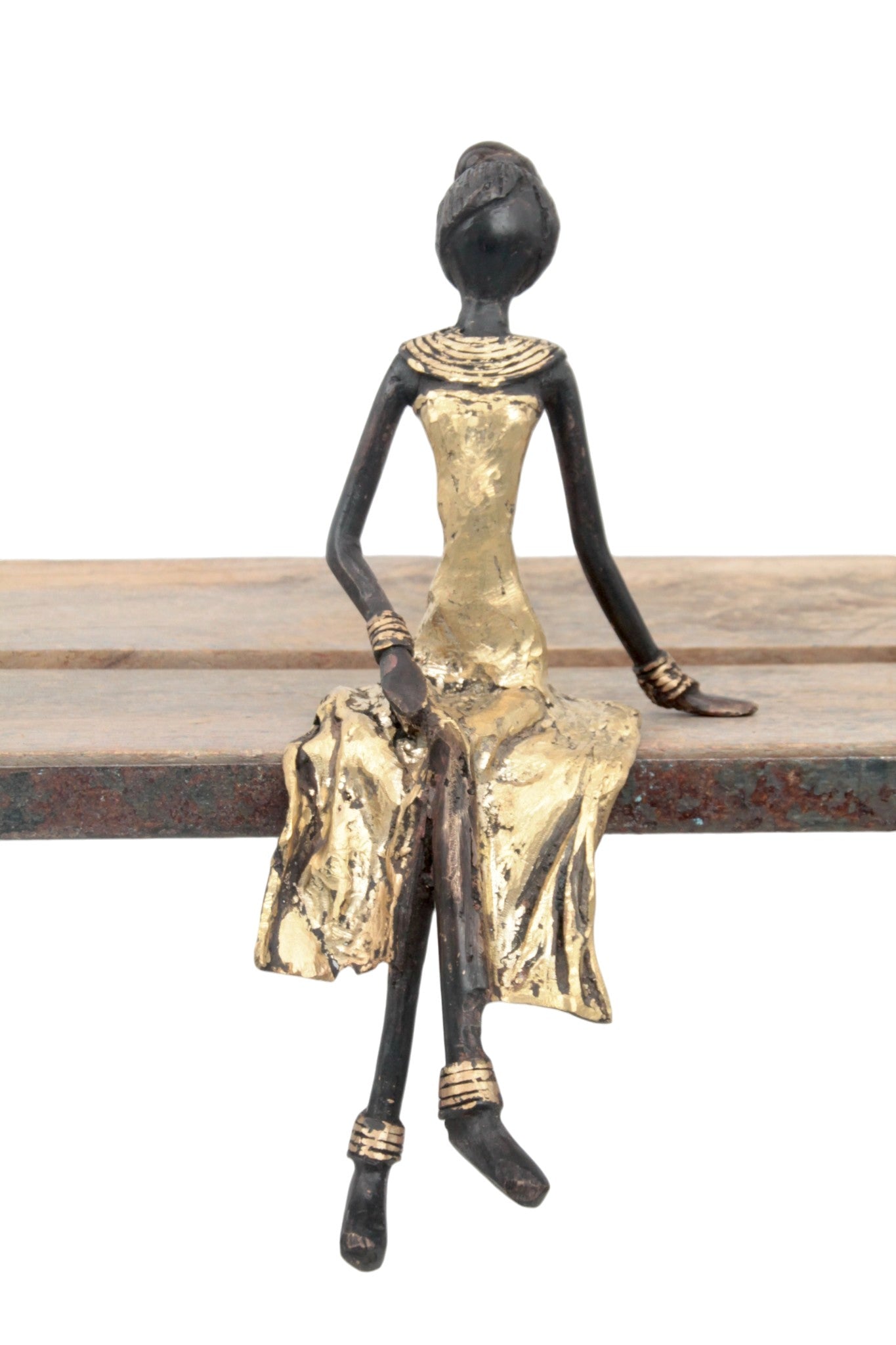 Bronze assis 25 cm doré n°21 
