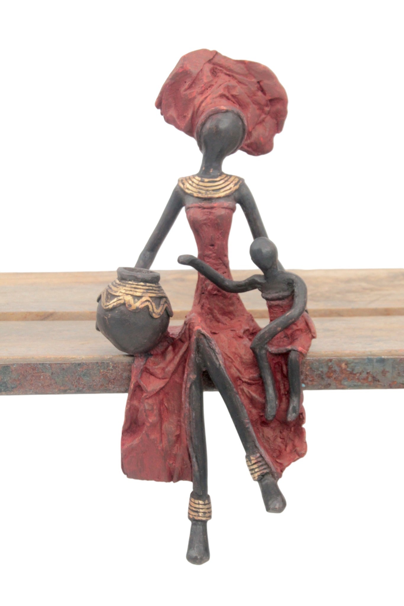 Bronze assis 25 cm rouge n°1 