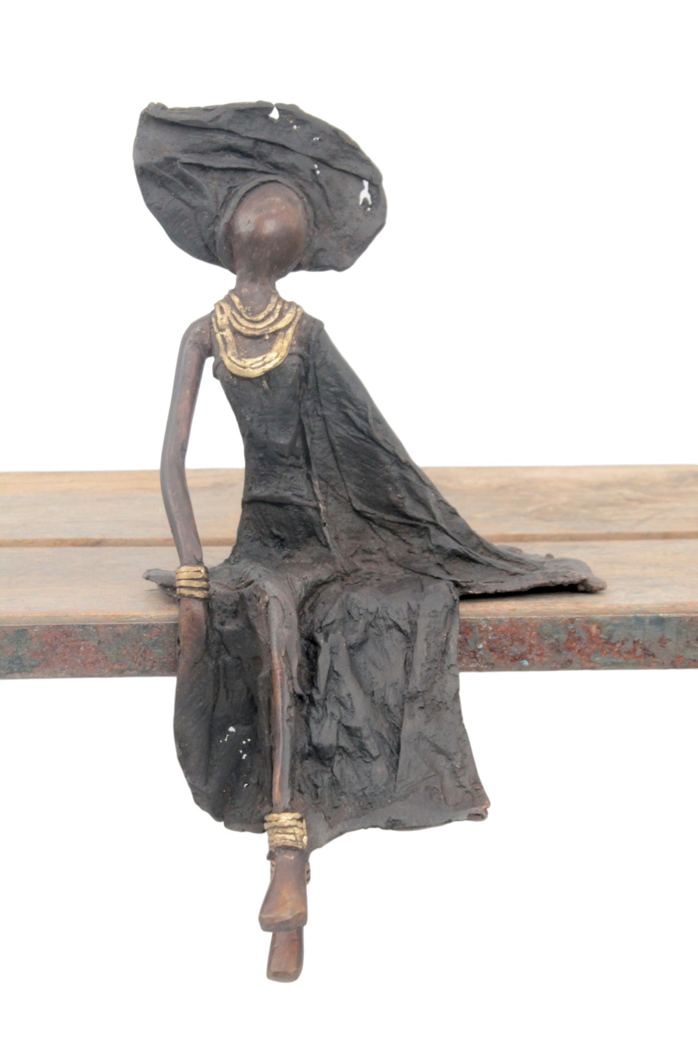 Bronze assis 25 cm noir n°9 