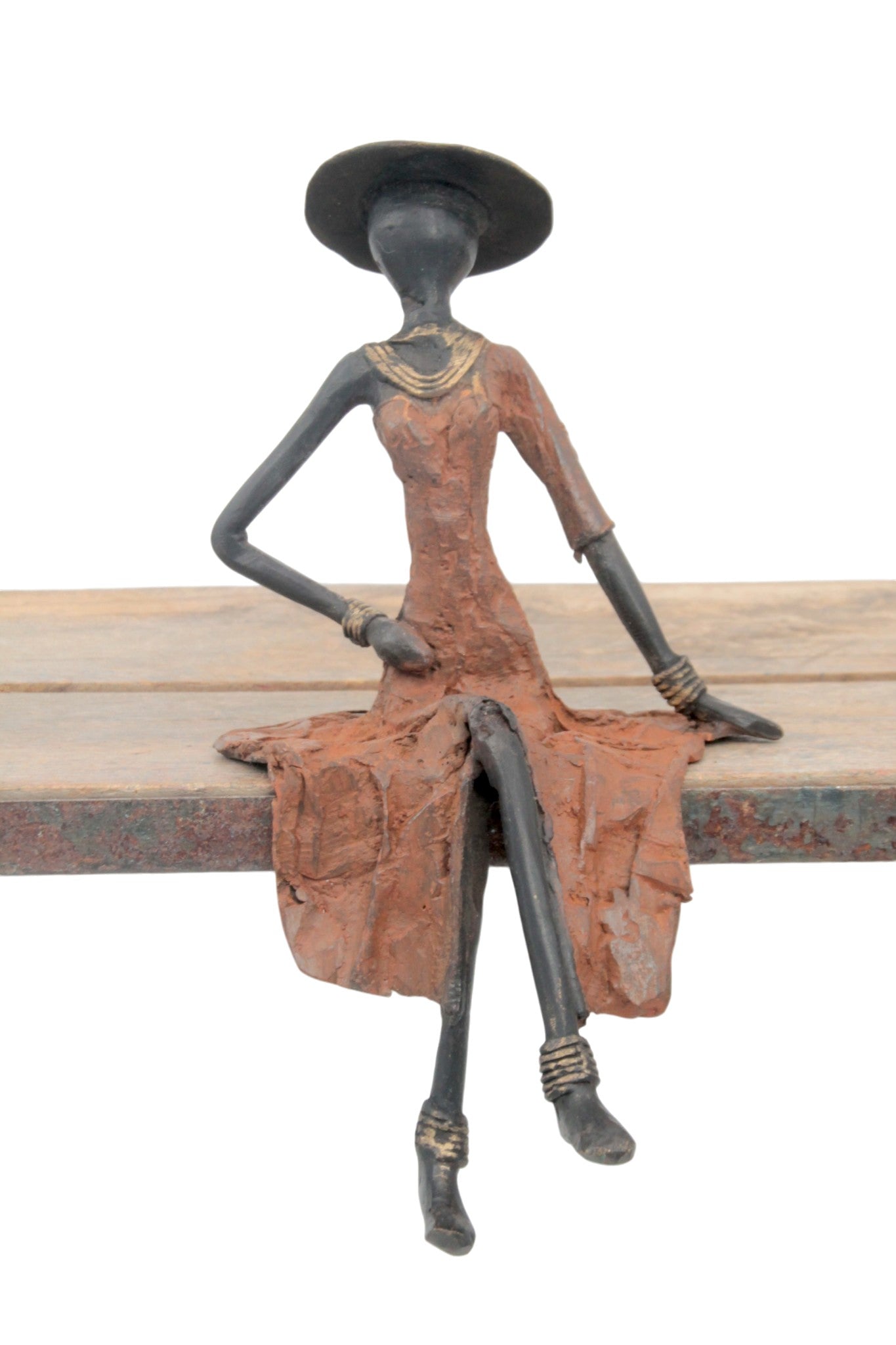 Bronze assis 25 cm marron n°2 