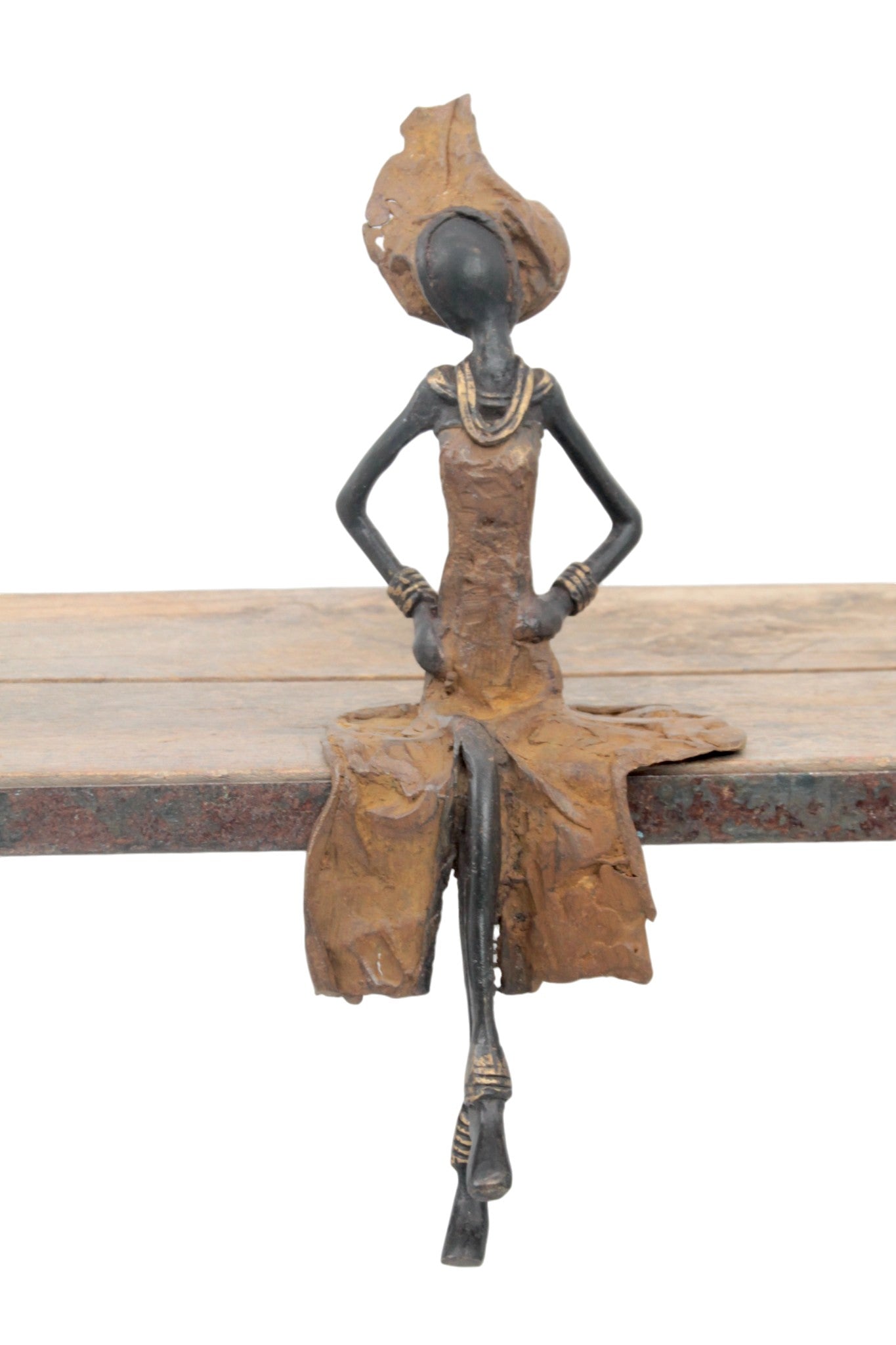 Bronze assis 25 cm marron n°17 