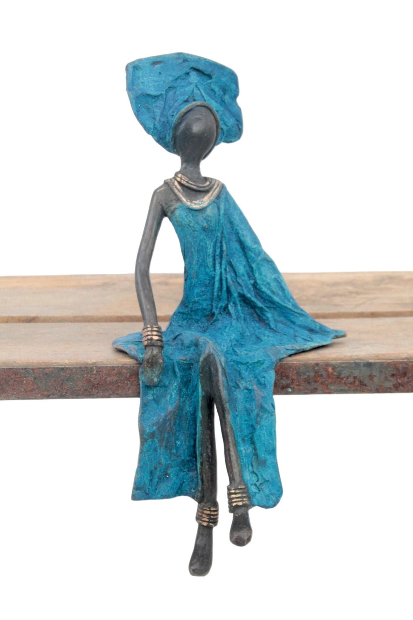 Bronze assis 25 cm bleu n°4 