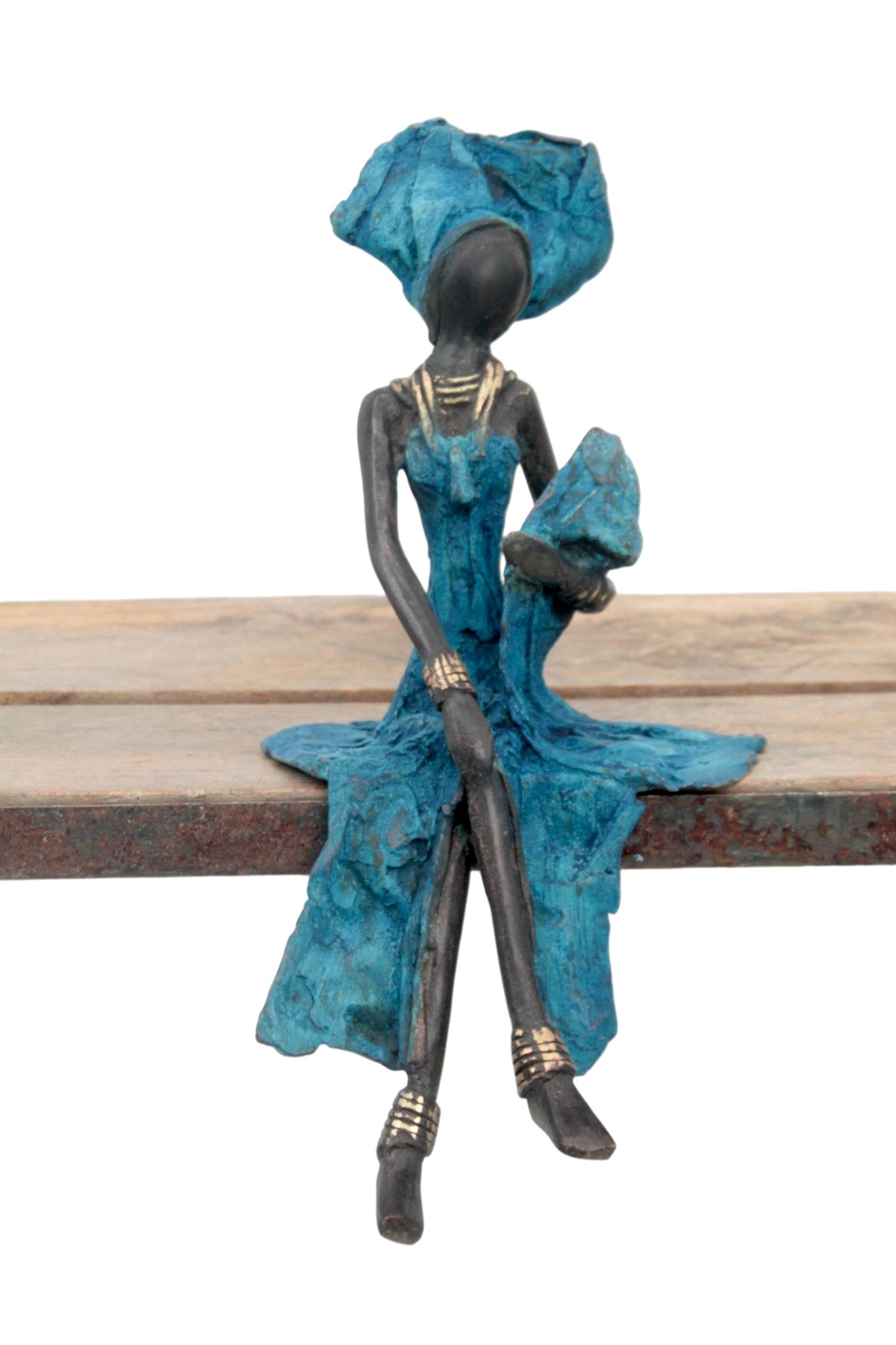 Bronze assis 25 cm bleu n°5 