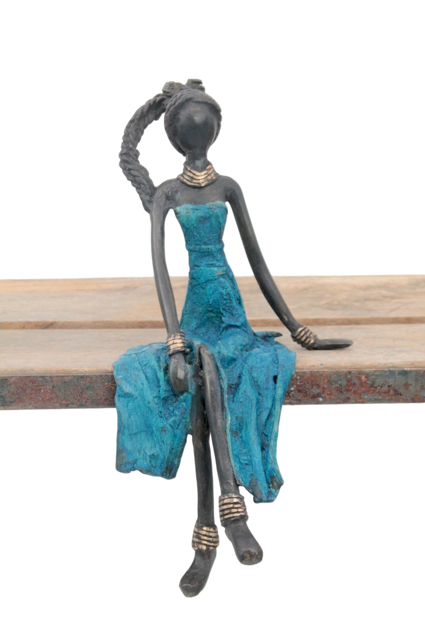 Bronze assis 25 cm bleu n°6 