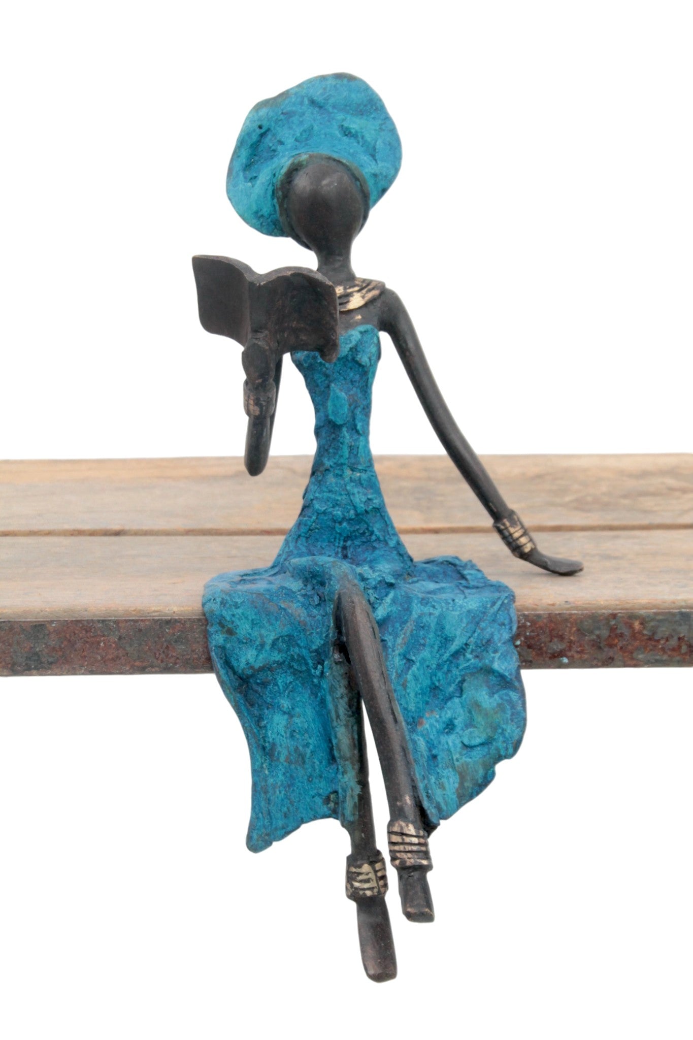 Bronze assis 25 cm bleu n°8 