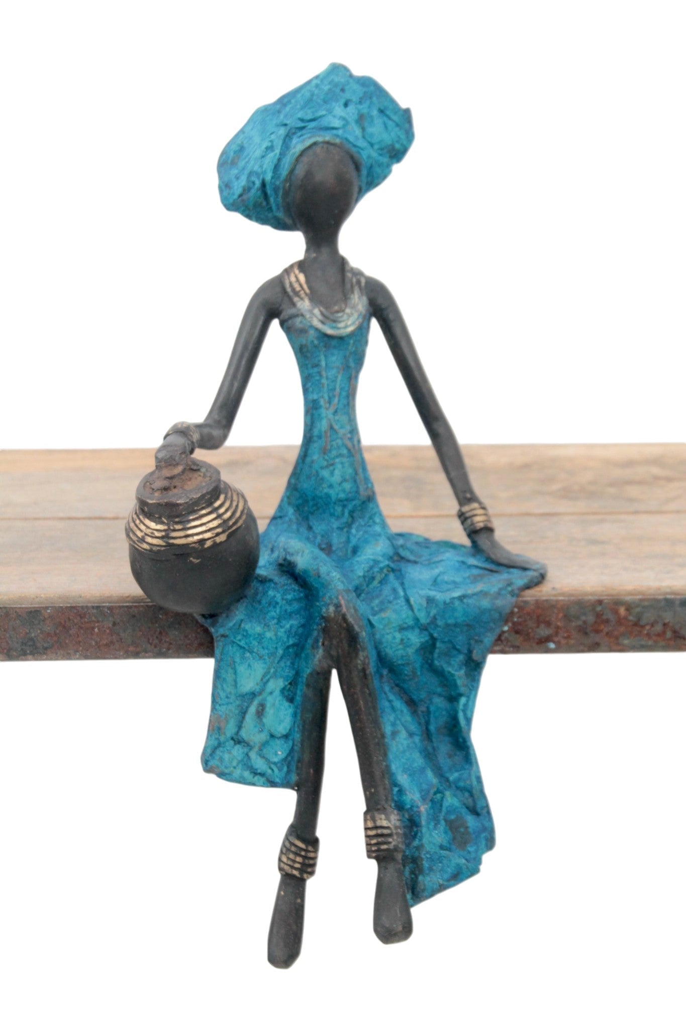 Bronze assis 25 cm bleu n°9 
