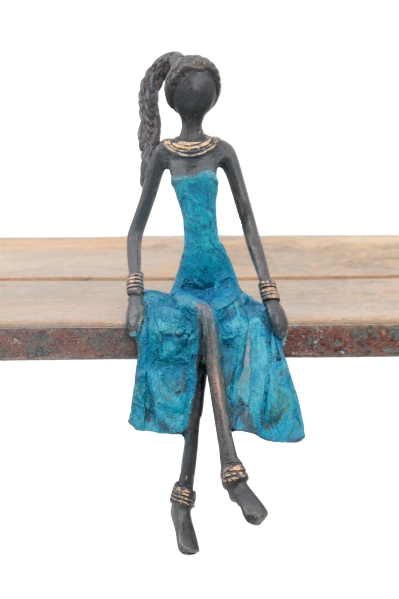 Bronze assis 25 cm bleu n°15 