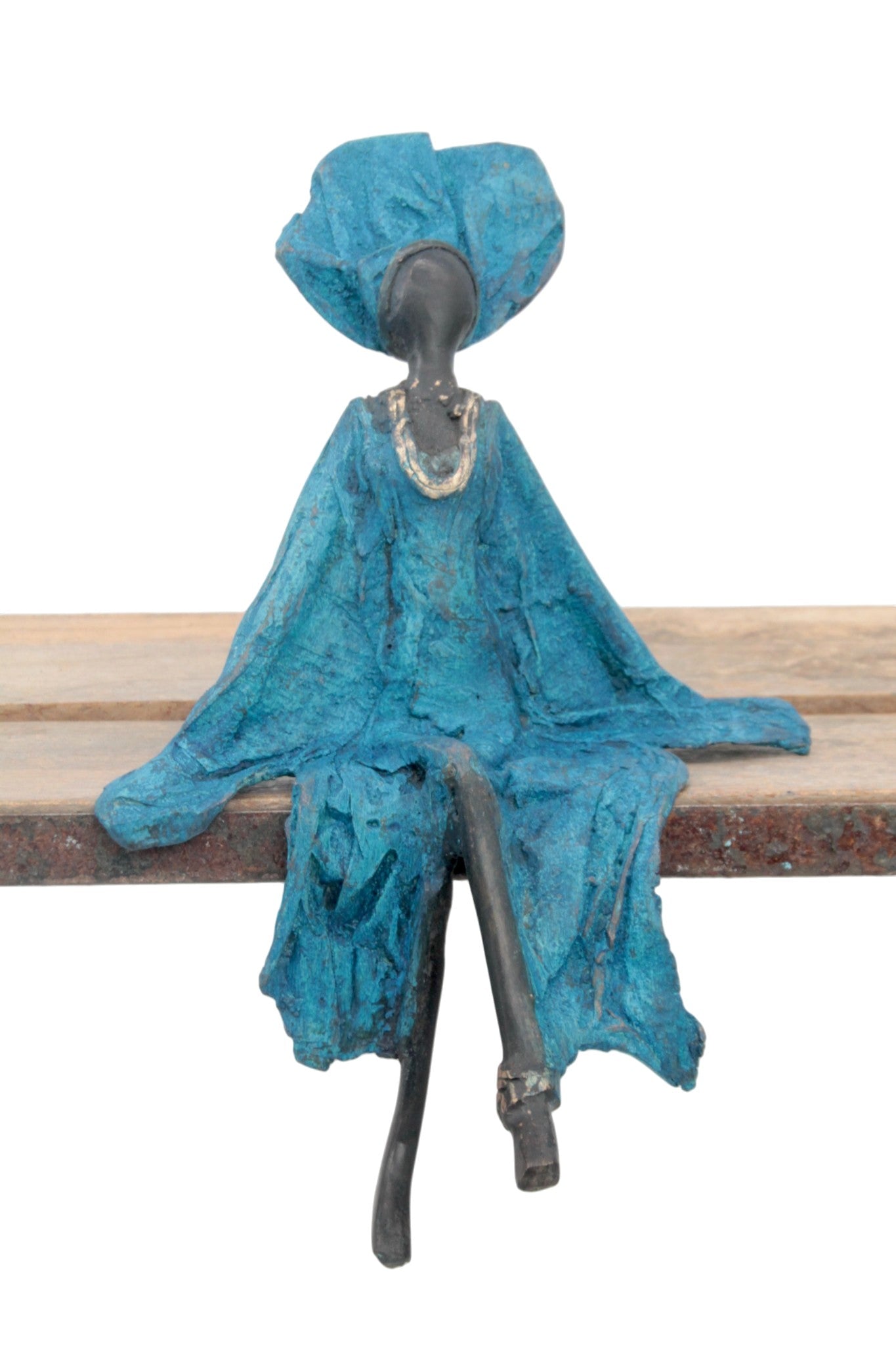 Bronze assis 25 cm bleu n°19 