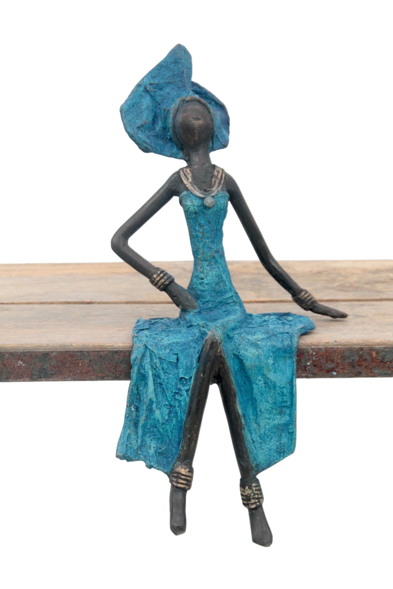 Bronze assis 25 cm bleu n°20 
