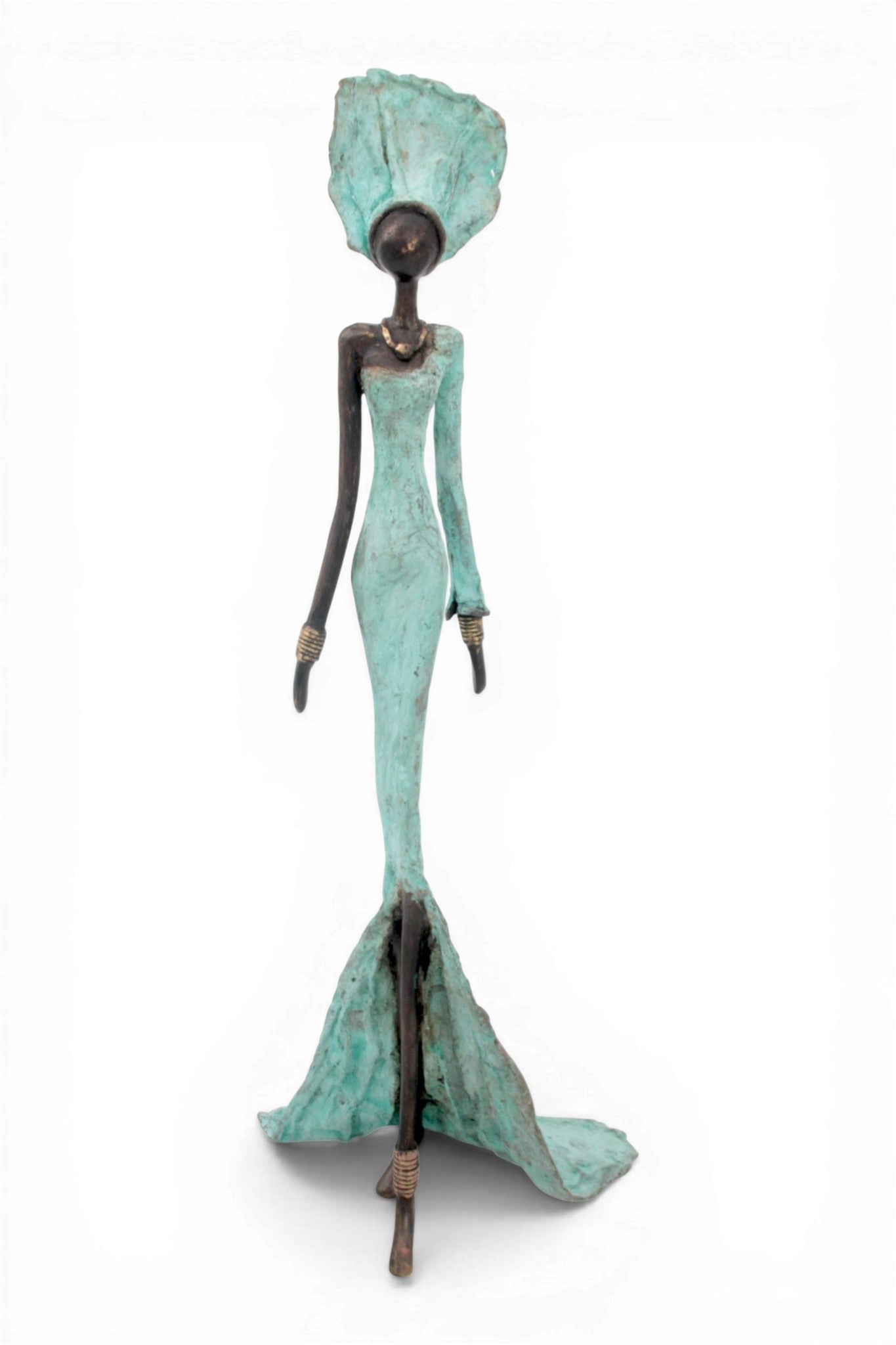 Bronze sans socle 55 cm turquoise n°2 